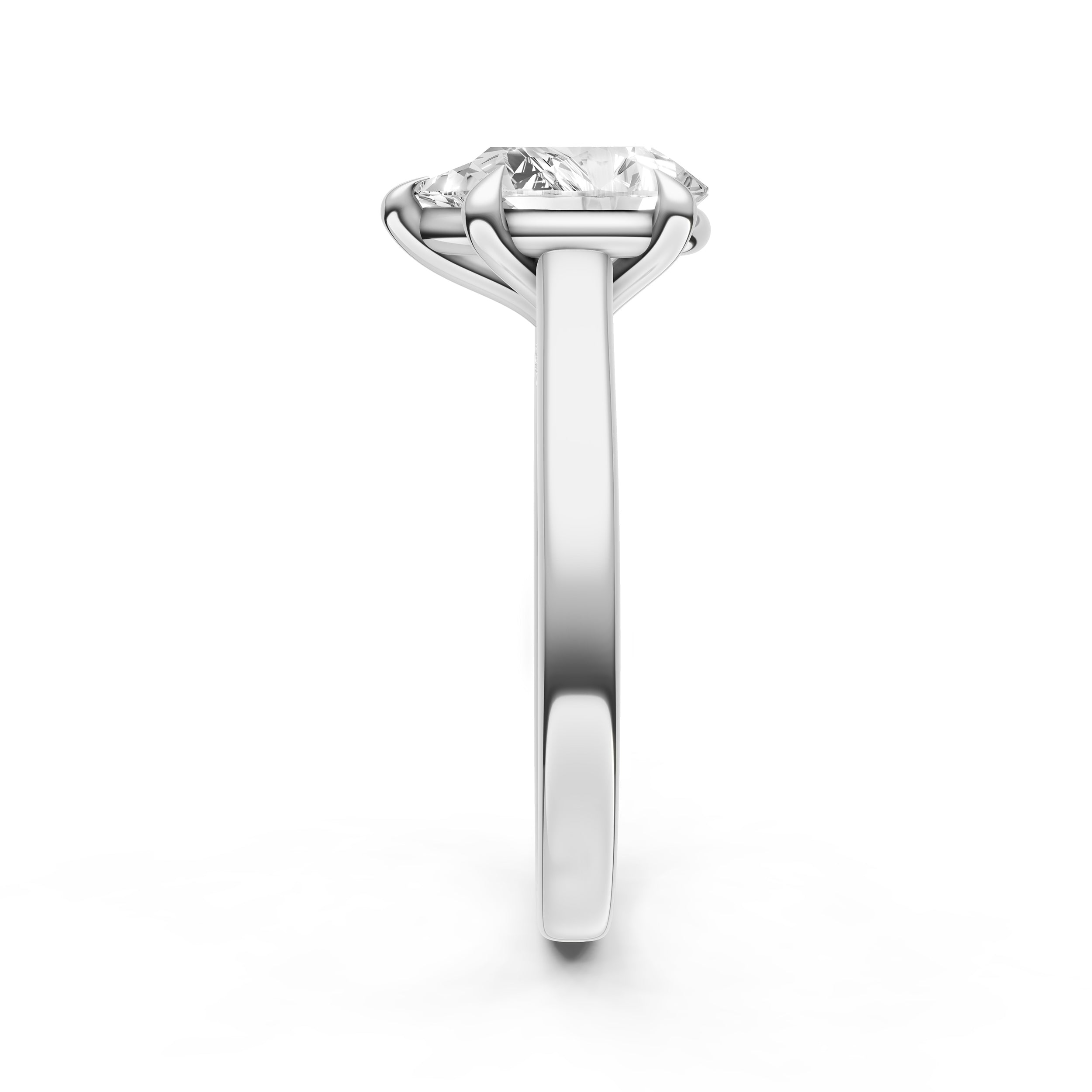 Diamond Accent Cathedral Basket Engagement Ring (Pear Shape) Birmingham Jewelry Engagement Ring Birmingham Jewelry 