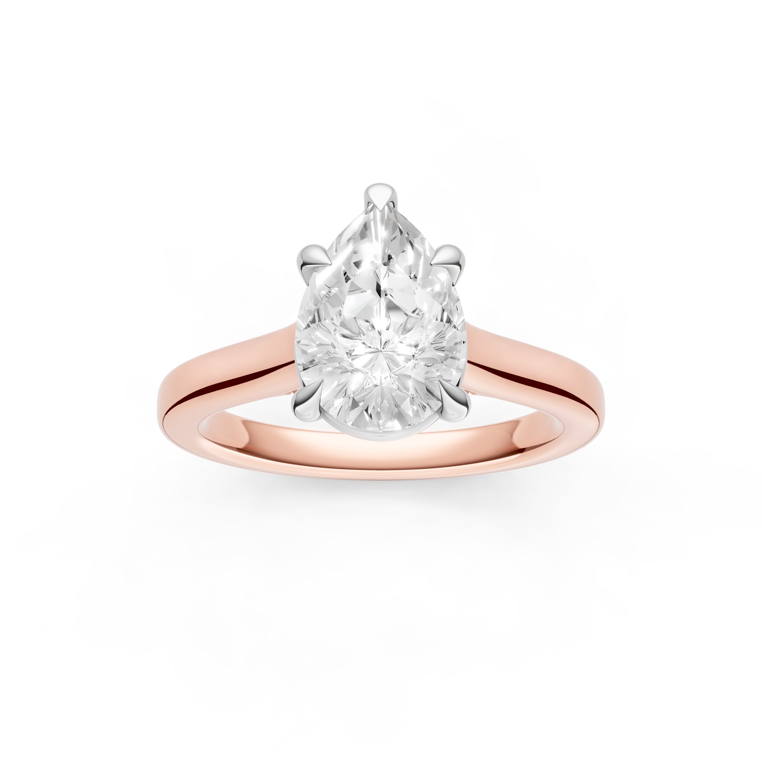 Diamond Accent Cathedral Basket Engagement Ring (Pear Shape) Birmingham Jewelry Engagement Ring Birmingham Jewelry 