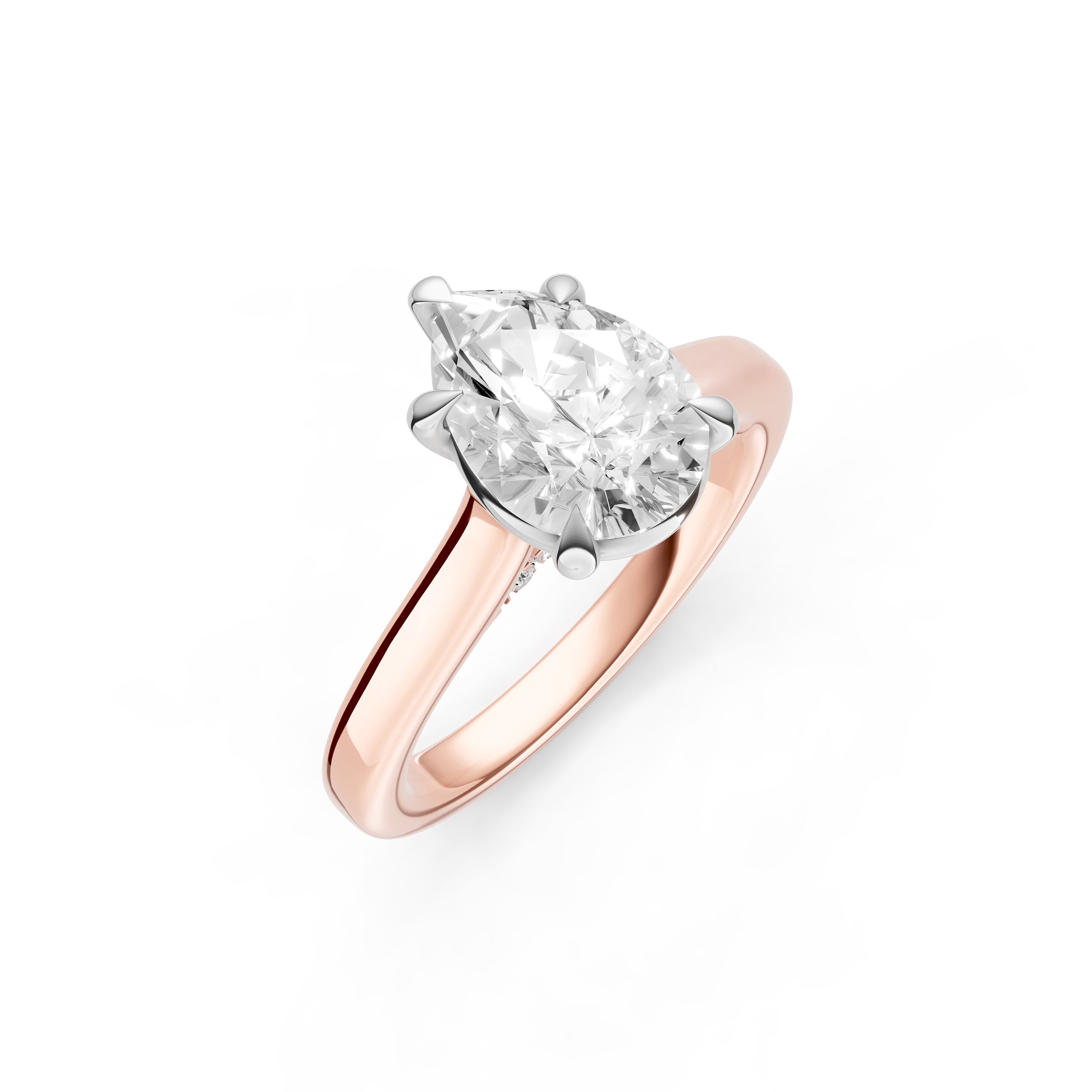 Diamond Accent Cathedral Basket Engagement Ring (Pear Shape) Birmingham Jewelry Engagement Ring Birmingham Jewelry 