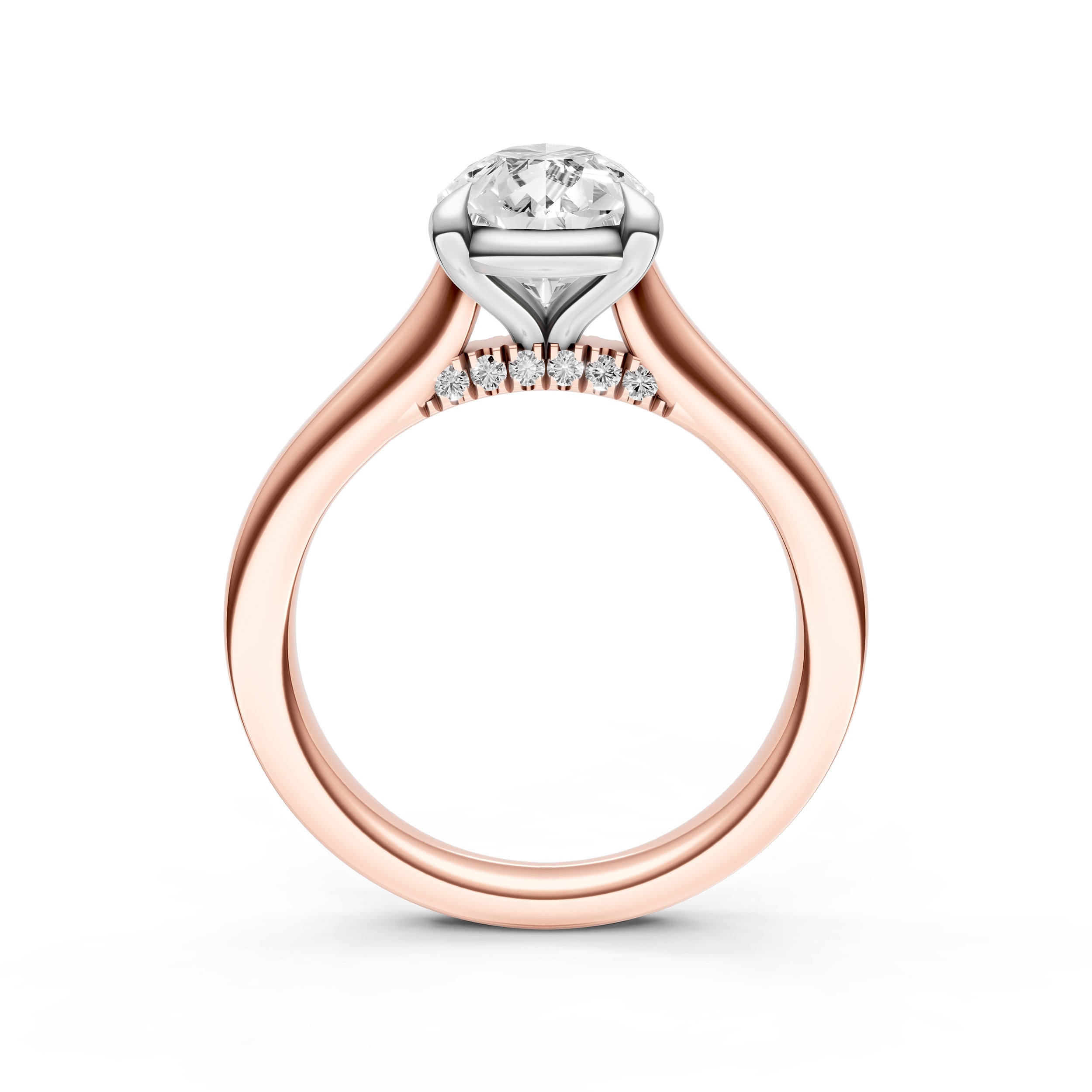 Diamond Accent Cathedral Basket Engagement Ring (Pear Shape) Birmingham Jewelry Engagement Ring Birmingham Jewelry 
