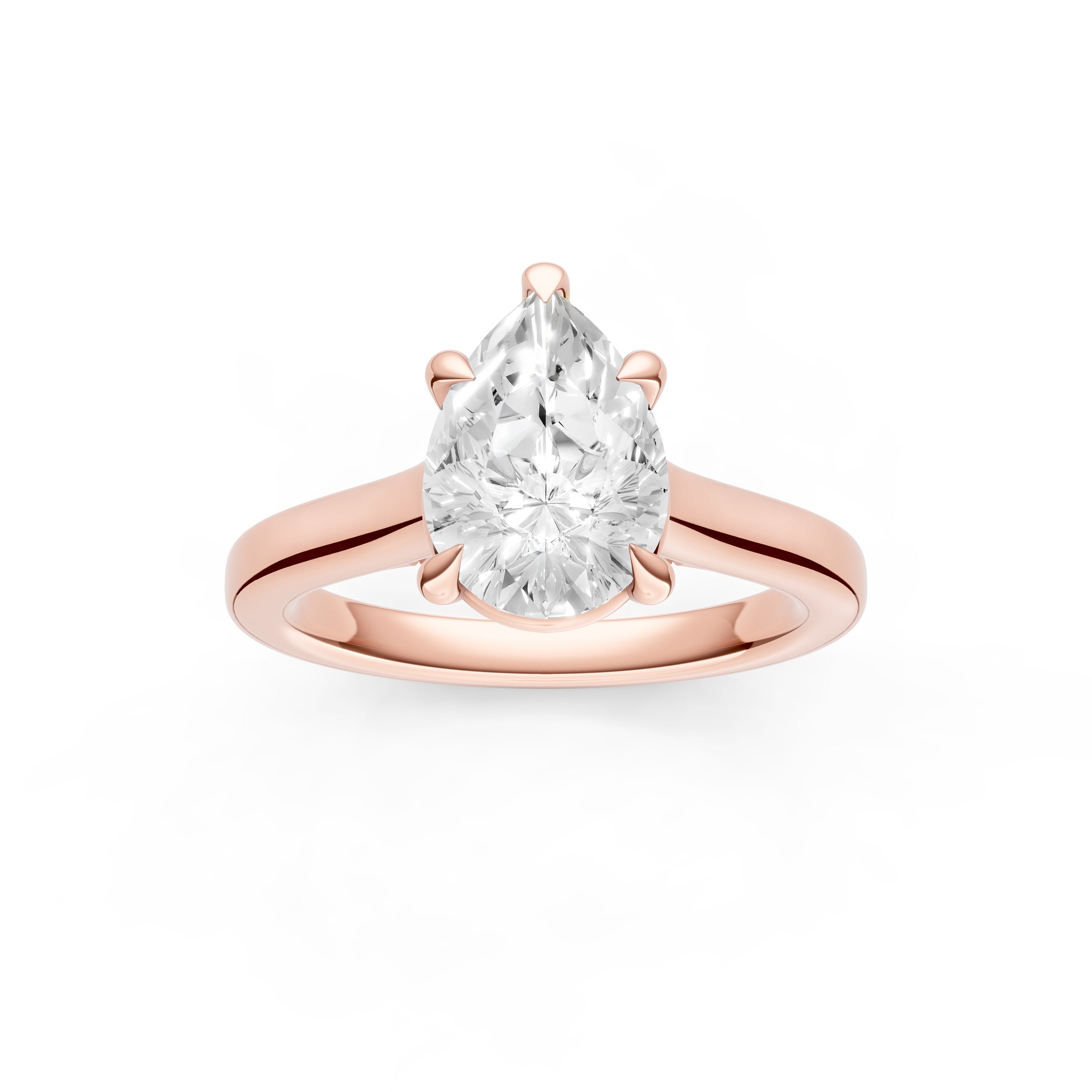 Diamond Accent Cathedral Basket Engagement Ring (Pear Shape) Birmingham Jewelry Engagement Ring Birmingham Jewelry 
