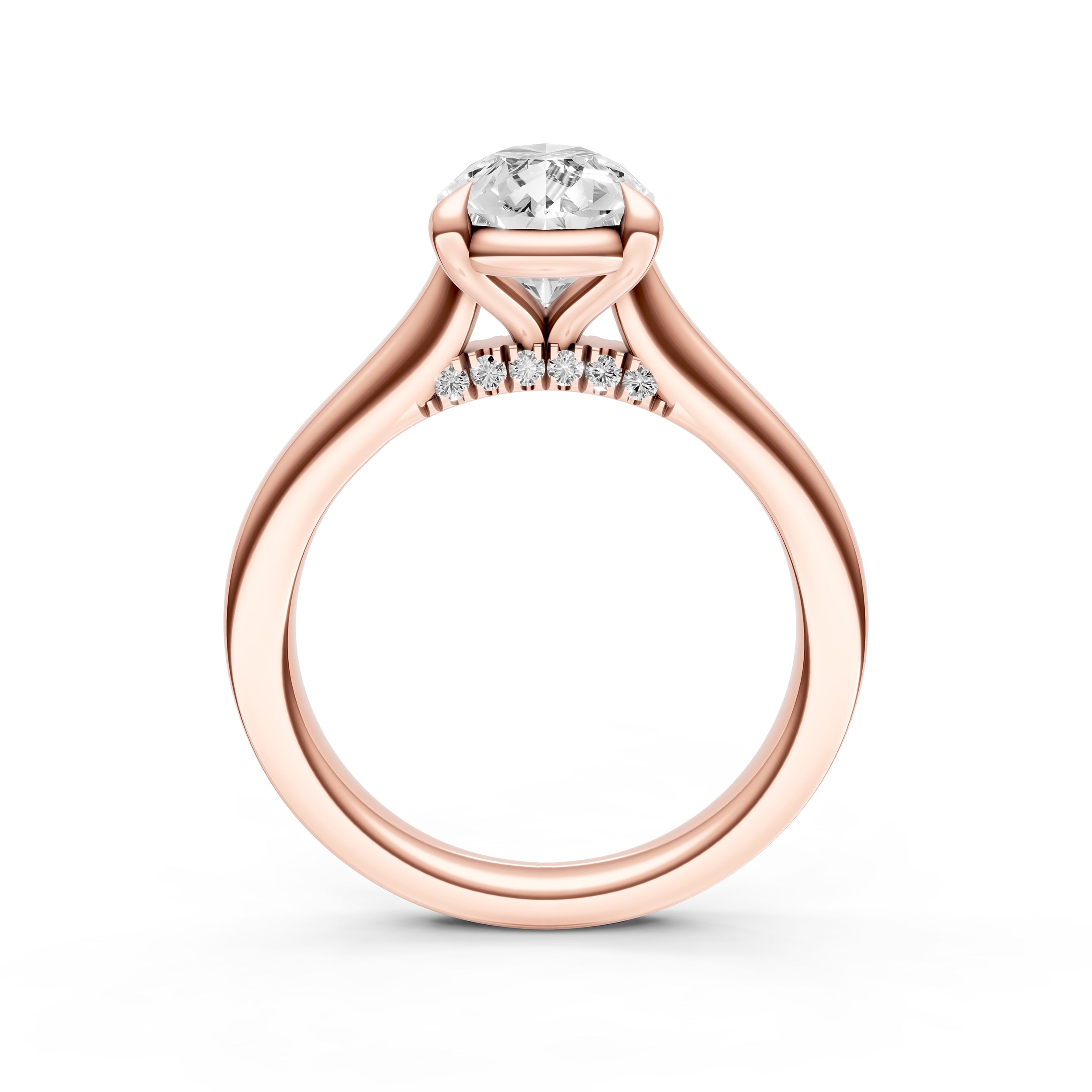 Diamond Accent Cathedral Basket Engagement Ring (Pear Shape) Birmingham Jewelry Engagement Ring Birmingham Jewelry 