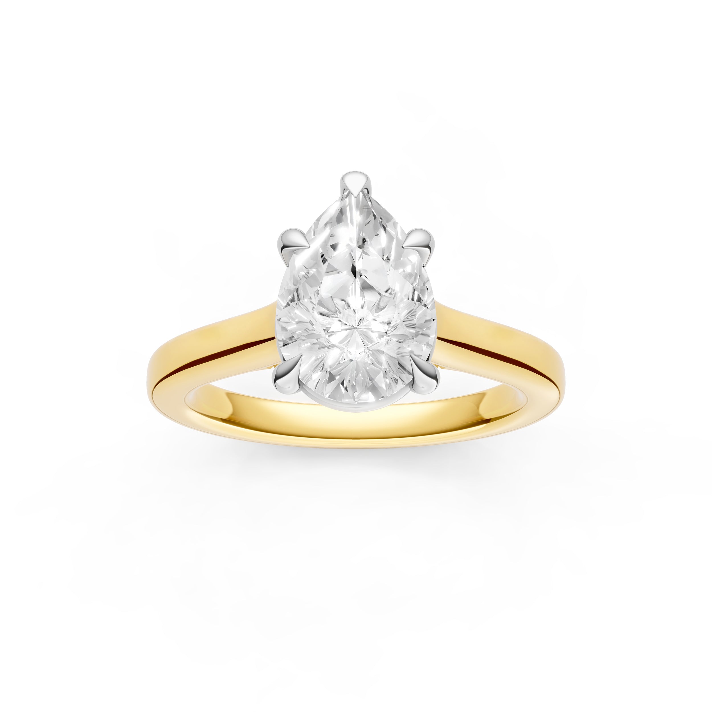 Diamond Accent Cathedral Basket Engagement Ring (Pear Shape) Birmingham Jewelry Engagement Ring Birmingham Jewelry 
