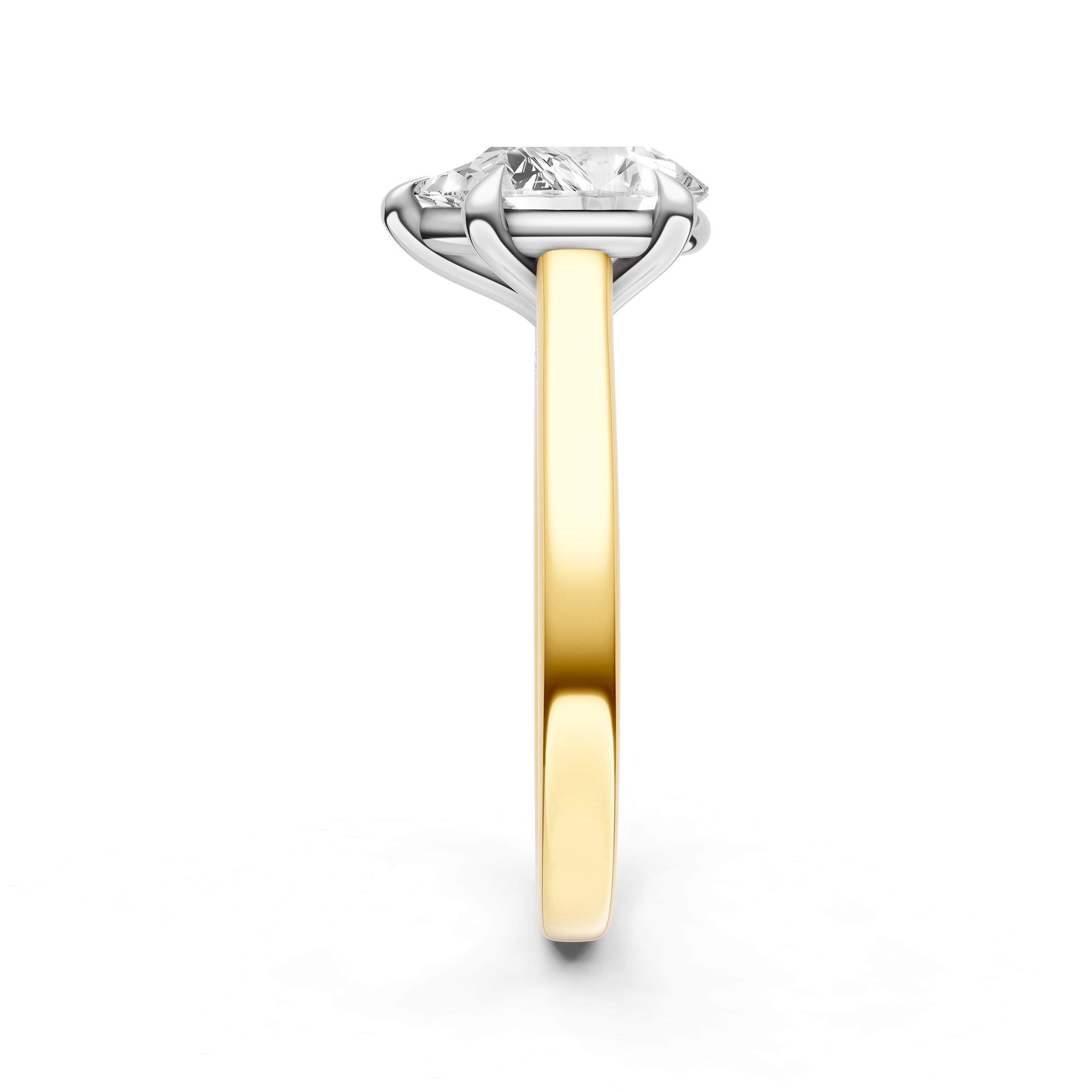 Diamond Accent Cathedral Basket Engagement Ring (Pear Shape) Birmingham Jewelry Engagement Ring Birmingham Jewelry 