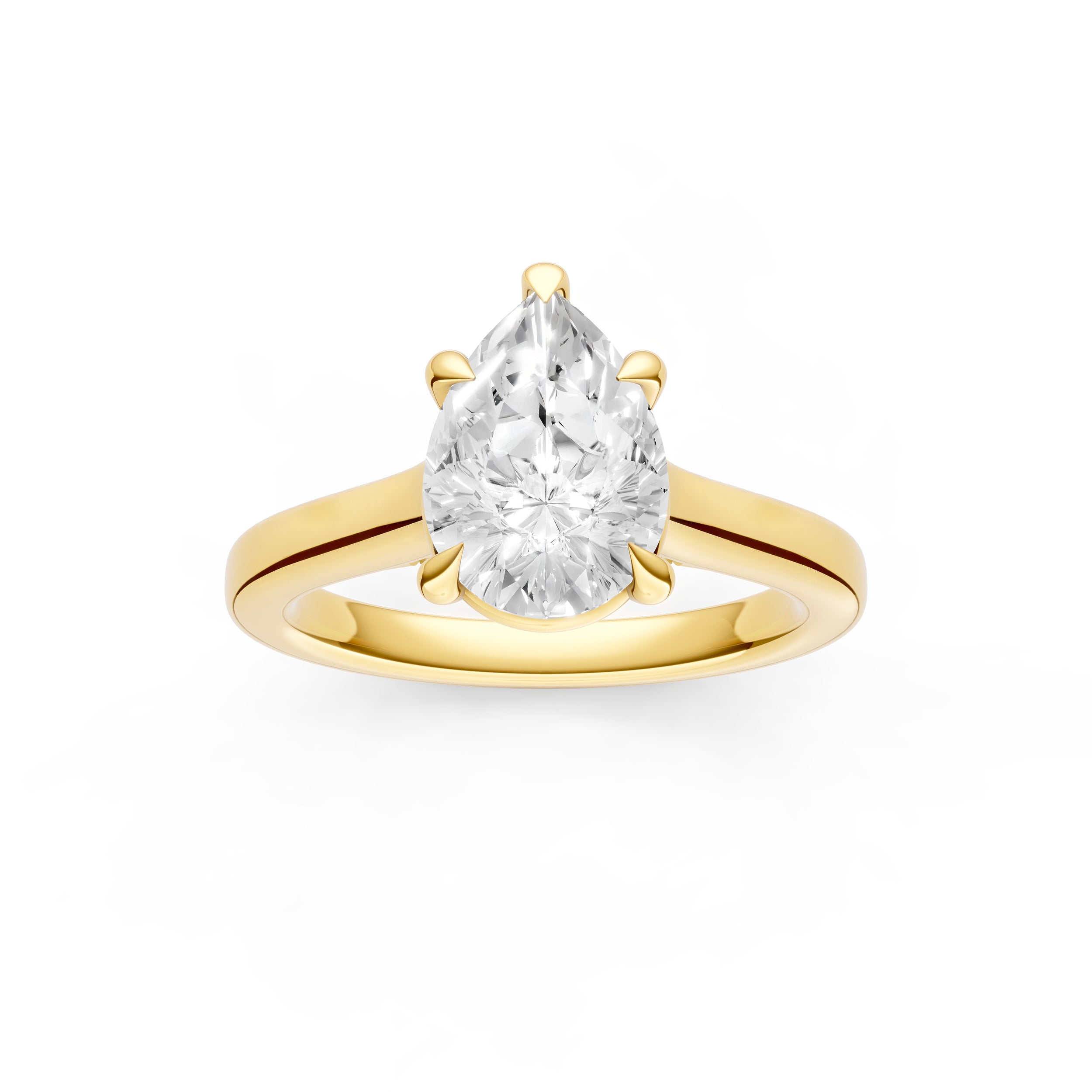 Diamond Accent Cathedral Basket Engagement Ring (Pear Shape) Birmingham Jewelry Engagement Ring Birmingham Jewelry 
