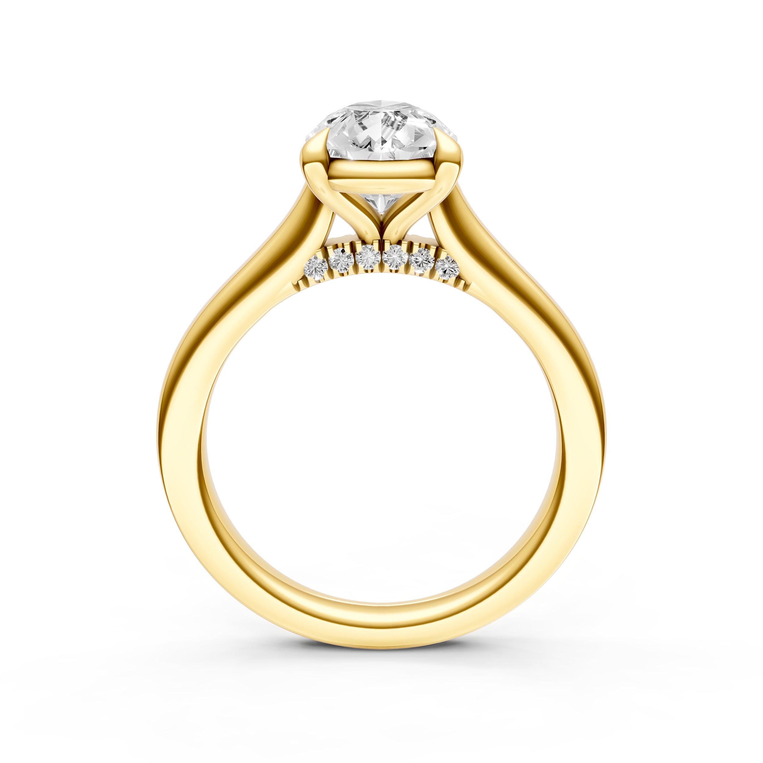 Diamond Accent Cathedral Basket Engagement Ring (Pear Shape) Birmingham Jewelry Engagement Ring Birmingham Jewelry 