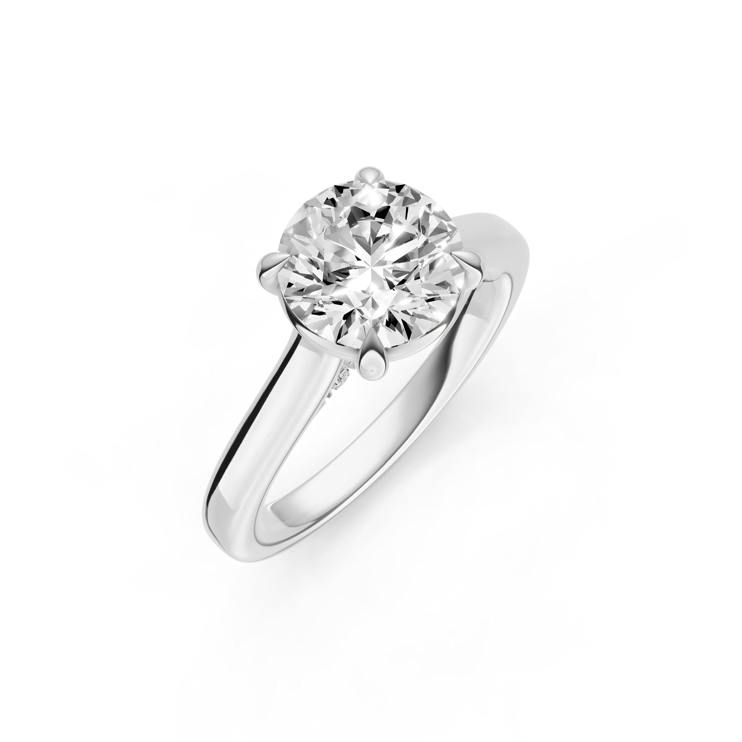 Diamond Accent Cathedral Basket Engagement Ring (Round) Birmingham Jewelry Engagement Ring Birmingham Jewelry 