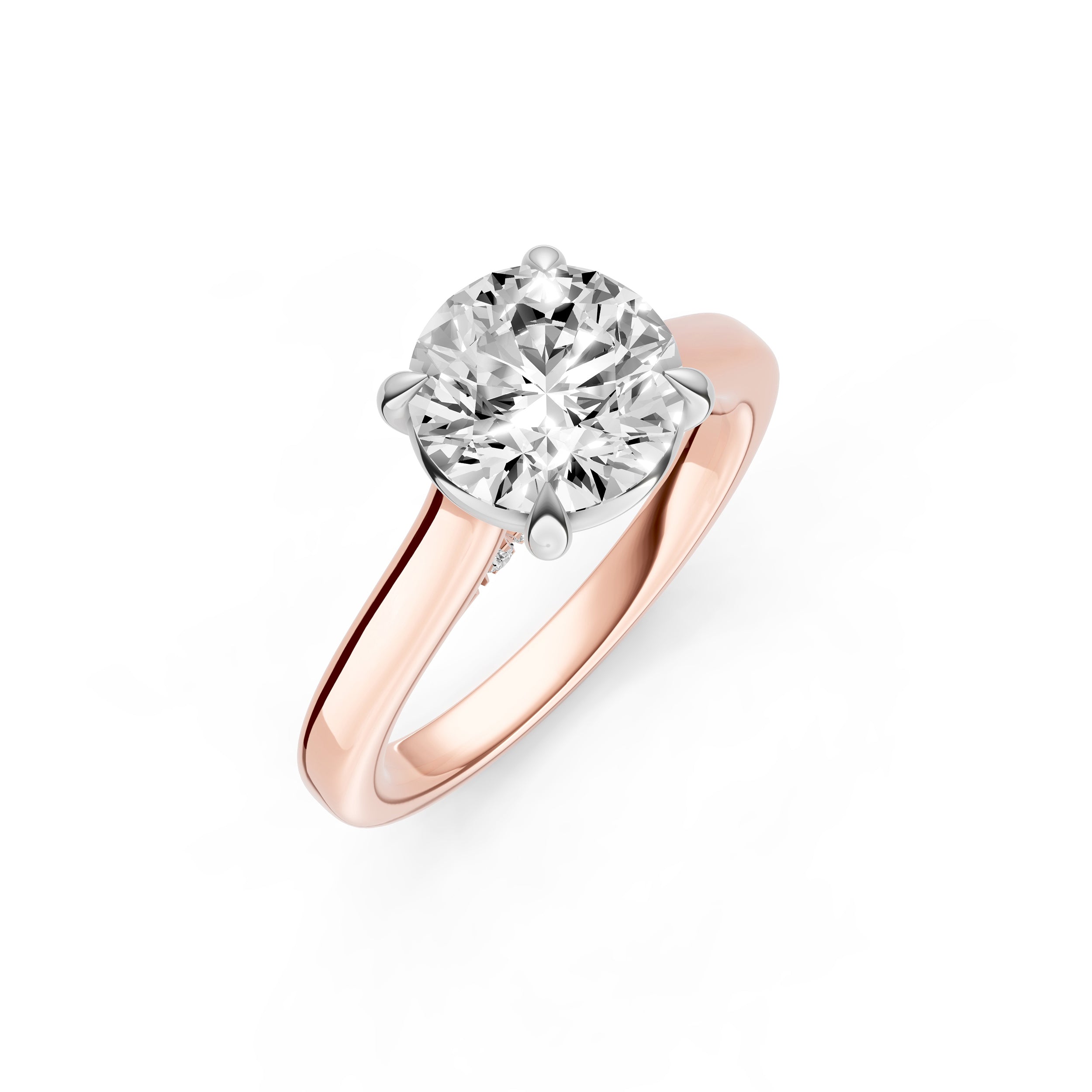 Diamond Accent Cathedral Basket Engagement Ring (Round) Birmingham Jewelry Engagement Ring Birmingham Jewelry 