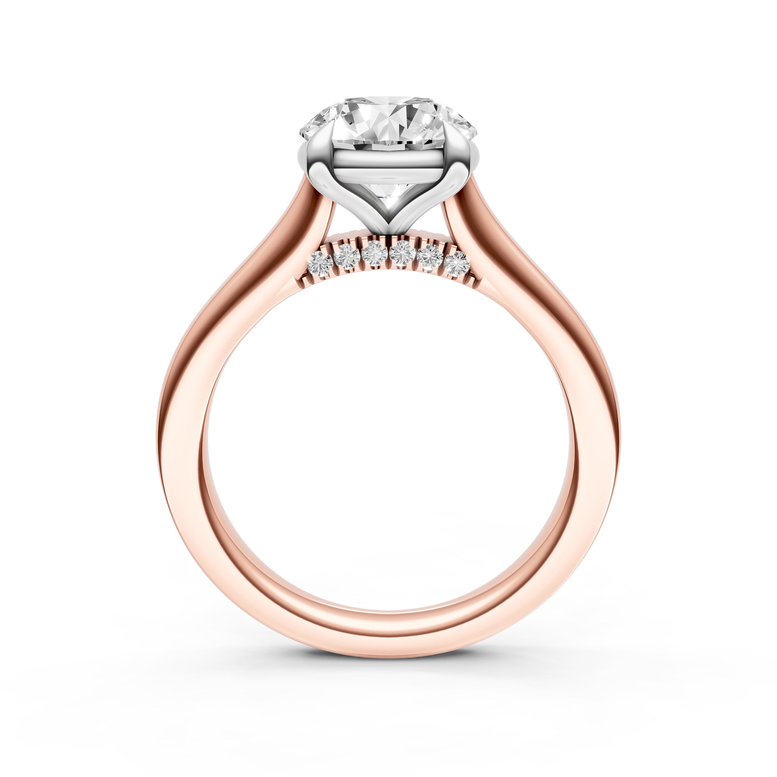 Diamond Accent Cathedral Basket Engagement Ring (Round) Birmingham Jewelry Engagement Ring Birmingham Jewelry 