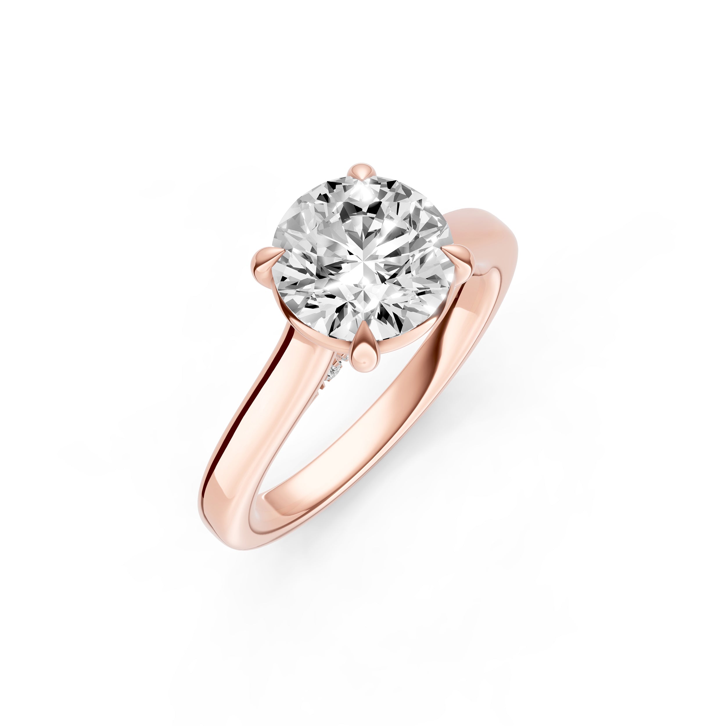Diamond Accent Cathedral Basket Engagement Ring (Round) Birmingham Jewelry Engagement Ring Birmingham Jewelry 