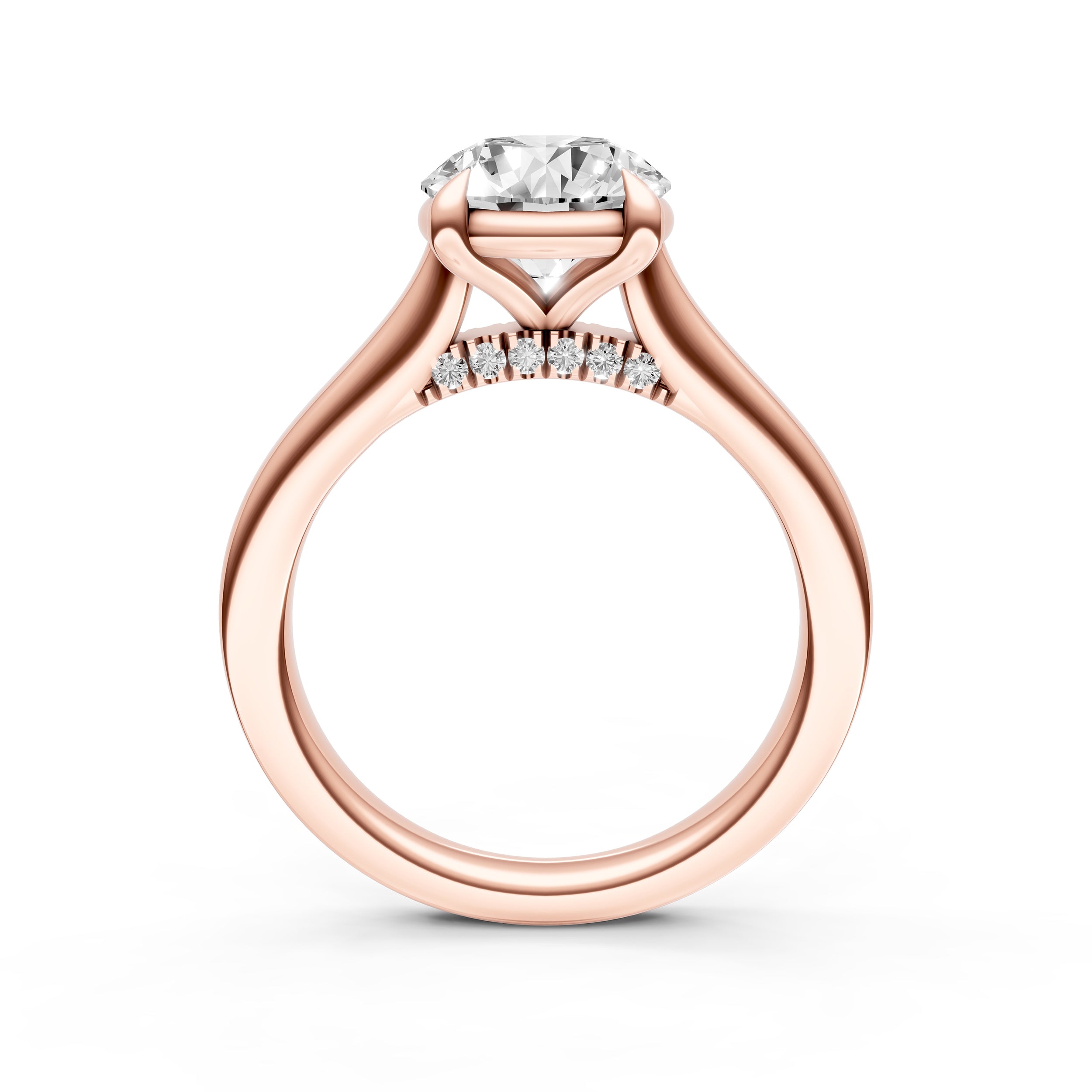 Diamond Accent Cathedral Basket Engagement Ring (Round) Birmingham Jewelry Engagement Ring Birmingham Jewelry 