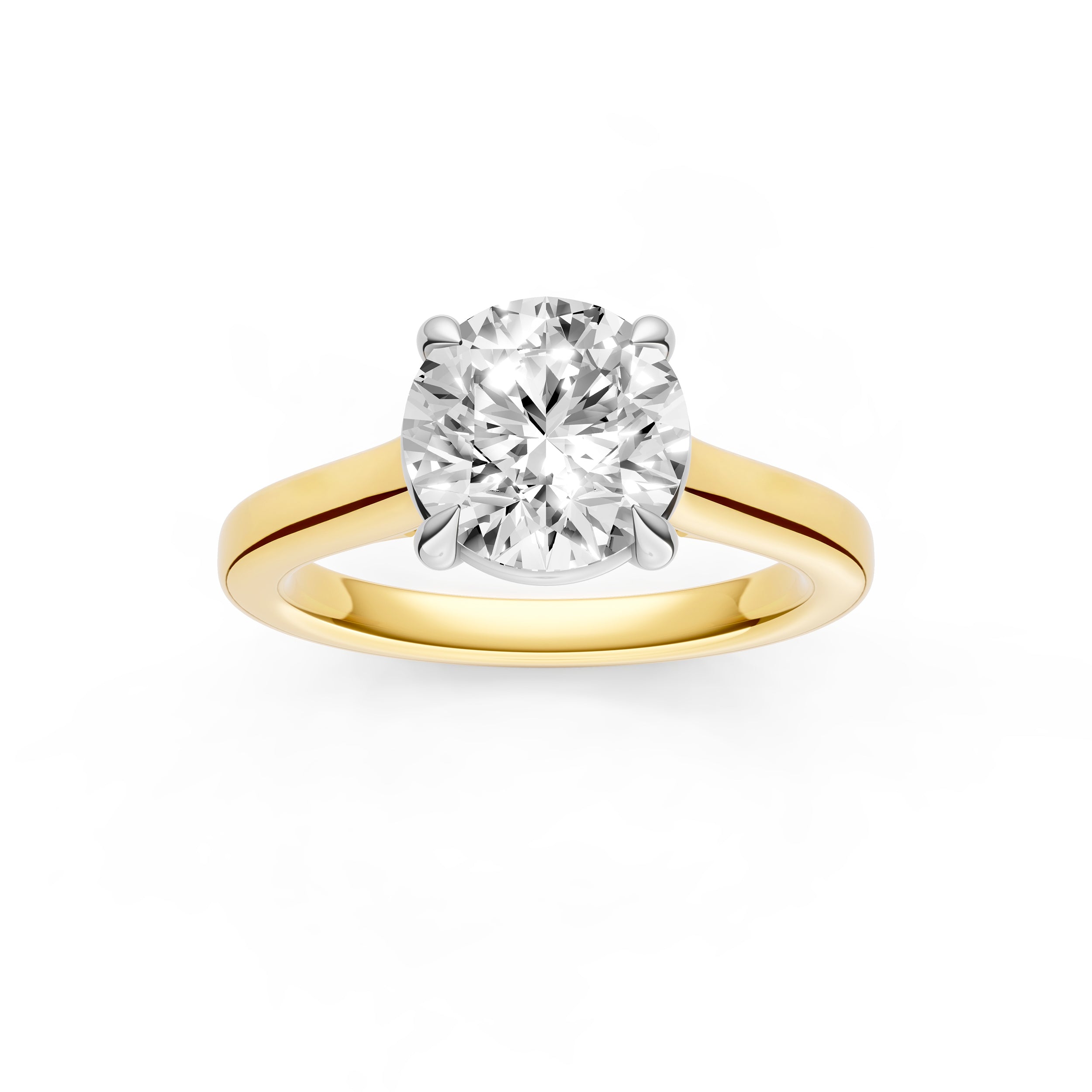 Diamond Accent Cathedral Basket Engagement Ring (Round) Birmingham Jewelry Engagement Ring Birmingham Jewelry 