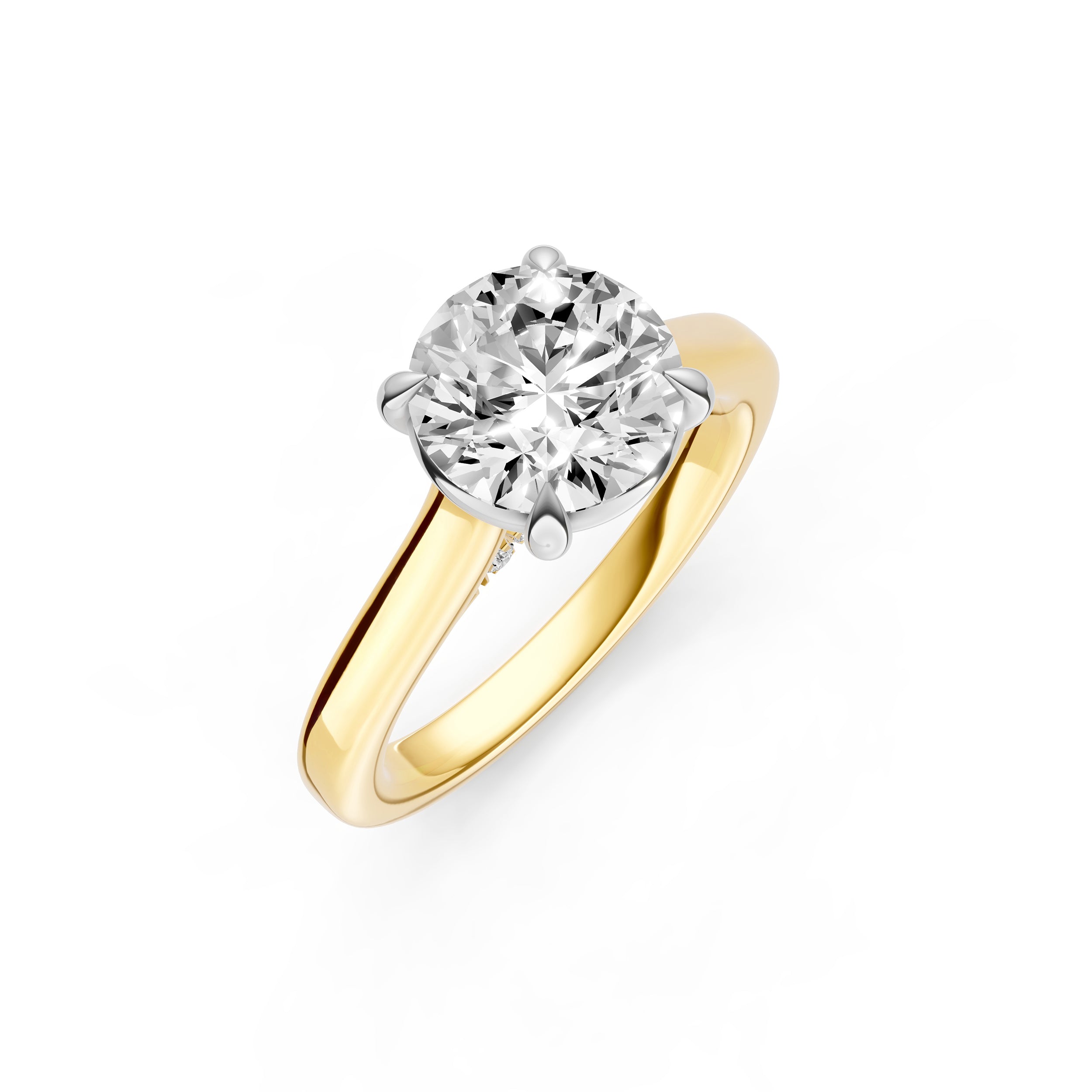 Diamond Accent Cathedral Basket Engagement Ring (Round) Birmingham Jewelry Engagement Ring Birmingham Jewelry 