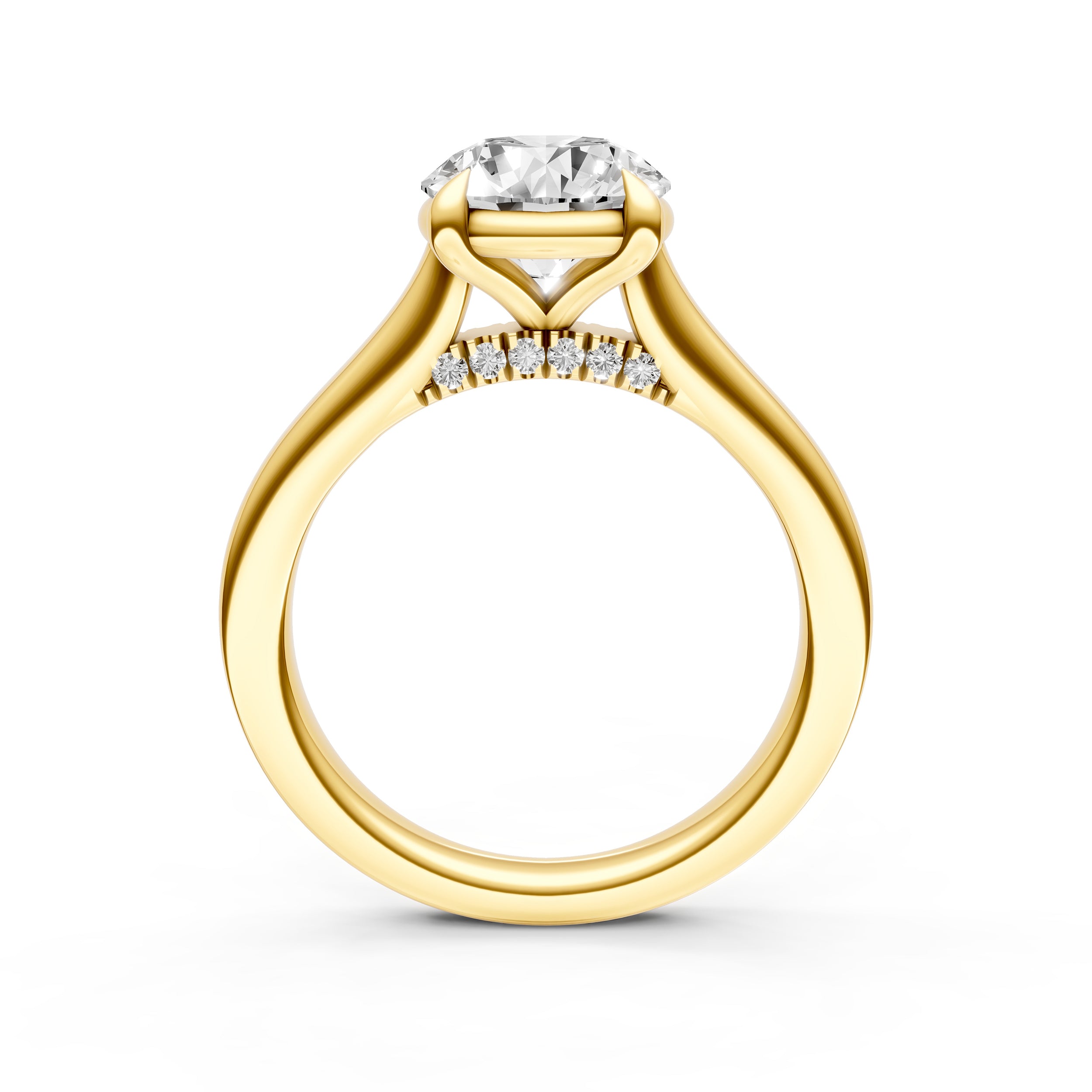 Diamond Accent Cathedral Basket Engagement Ring (Round) Birmingham Jewelry Engagement Ring Birmingham Jewelry 