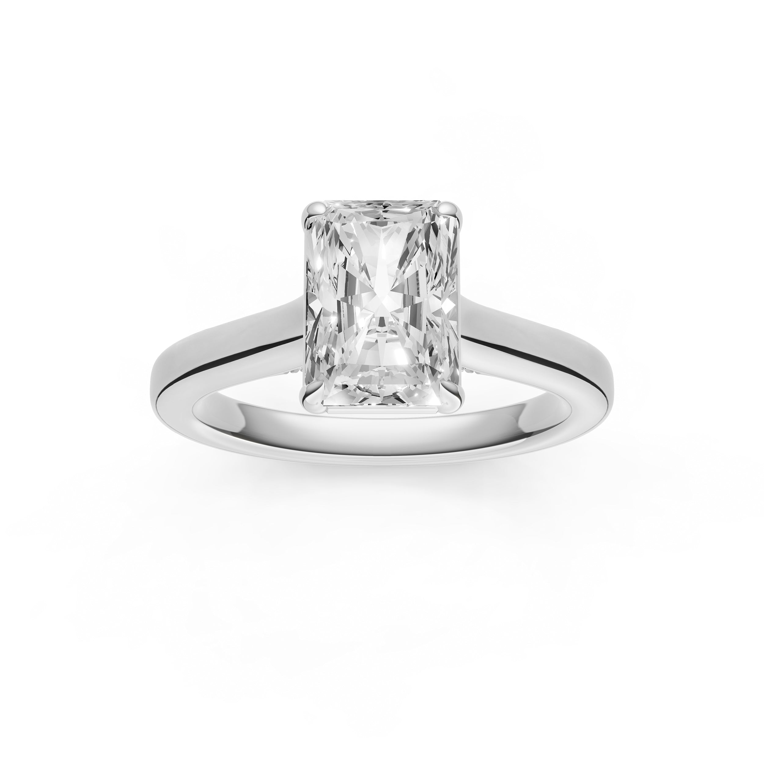 Diamond Accent Cathedral Basket Engagement Ring (Radiant) Birmingham Jewelry Engagement Ring Birmingham Jewelry 