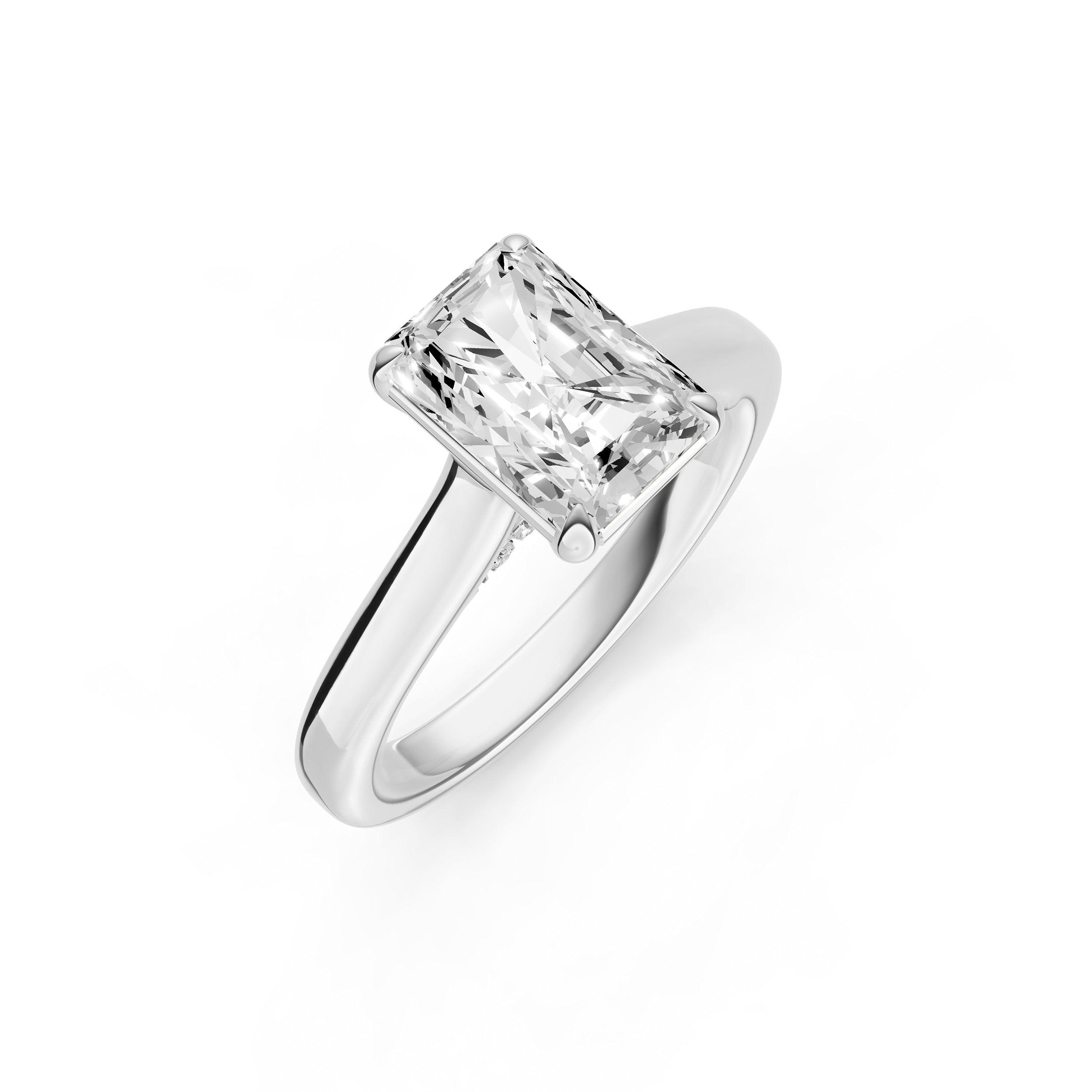 Diamond Accent Cathedral Basket Engagement Ring (Radiant) Birmingham Jewelry Engagement Ring Birmingham Jewelry 