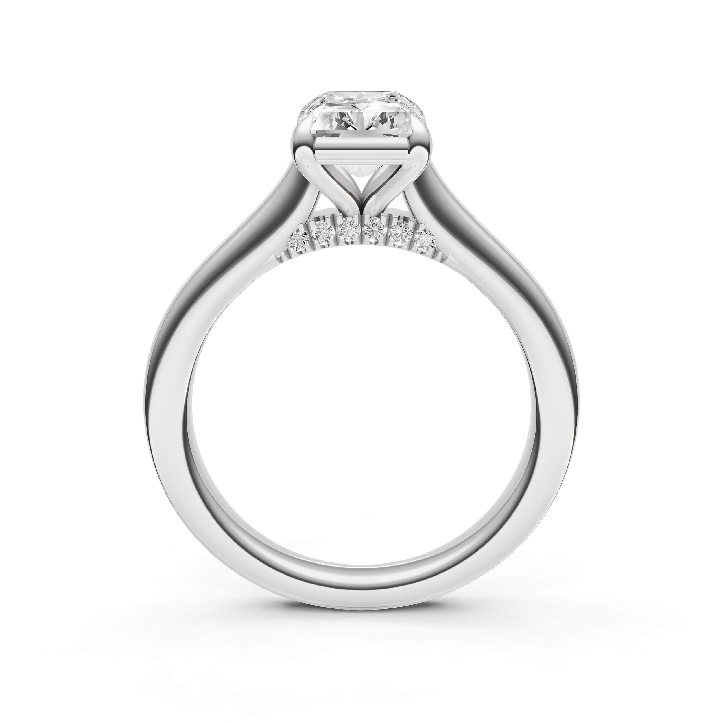 Diamond Accent Cathedral Basket Engagement Ring (Radiant) Birmingham Jewelry Engagement Ring Birmingham Jewelry 