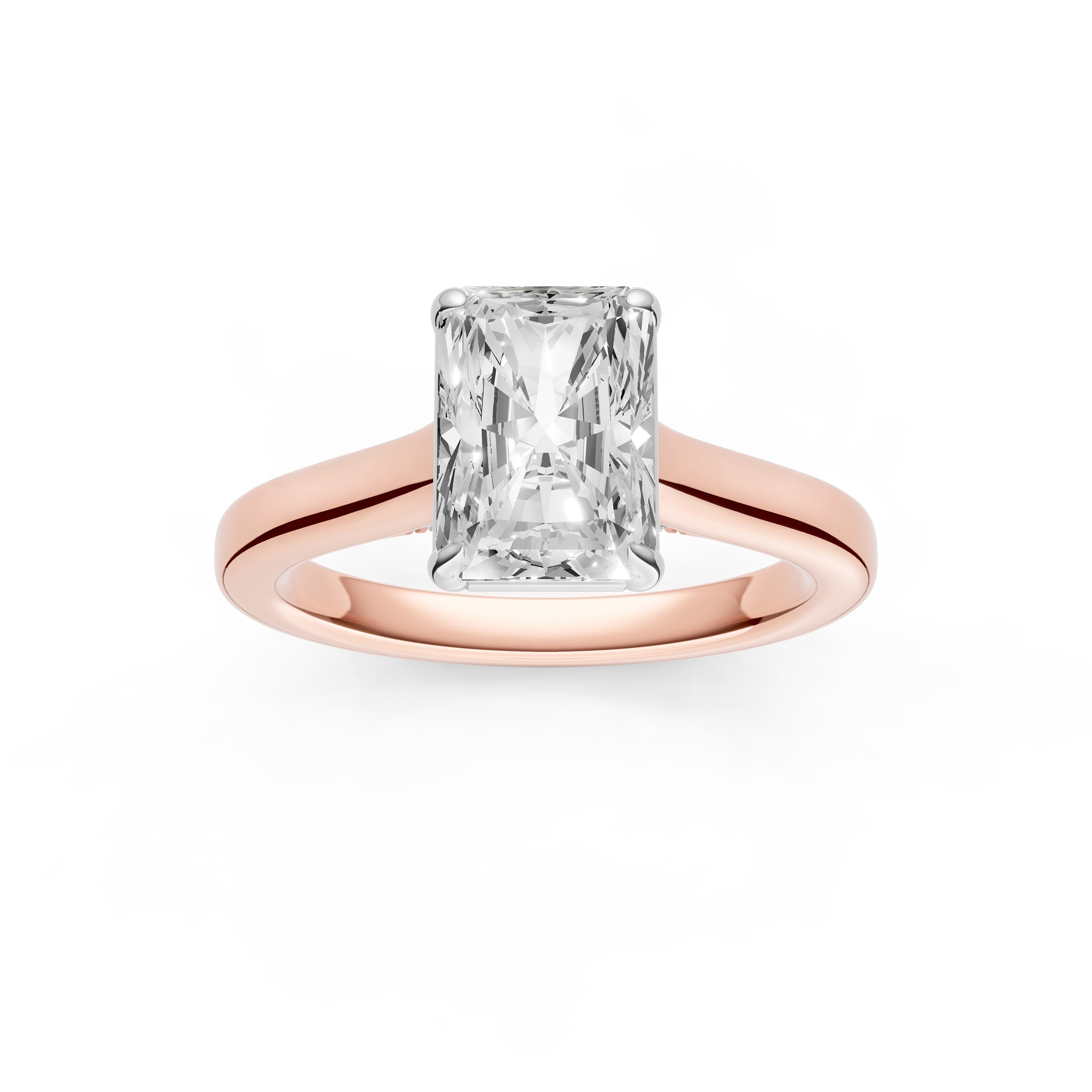 Diamond Accent Cathedral Basket Engagement Ring (Radiant) Birmingham Jewelry Engagement Ring Birmingham Jewelry 
