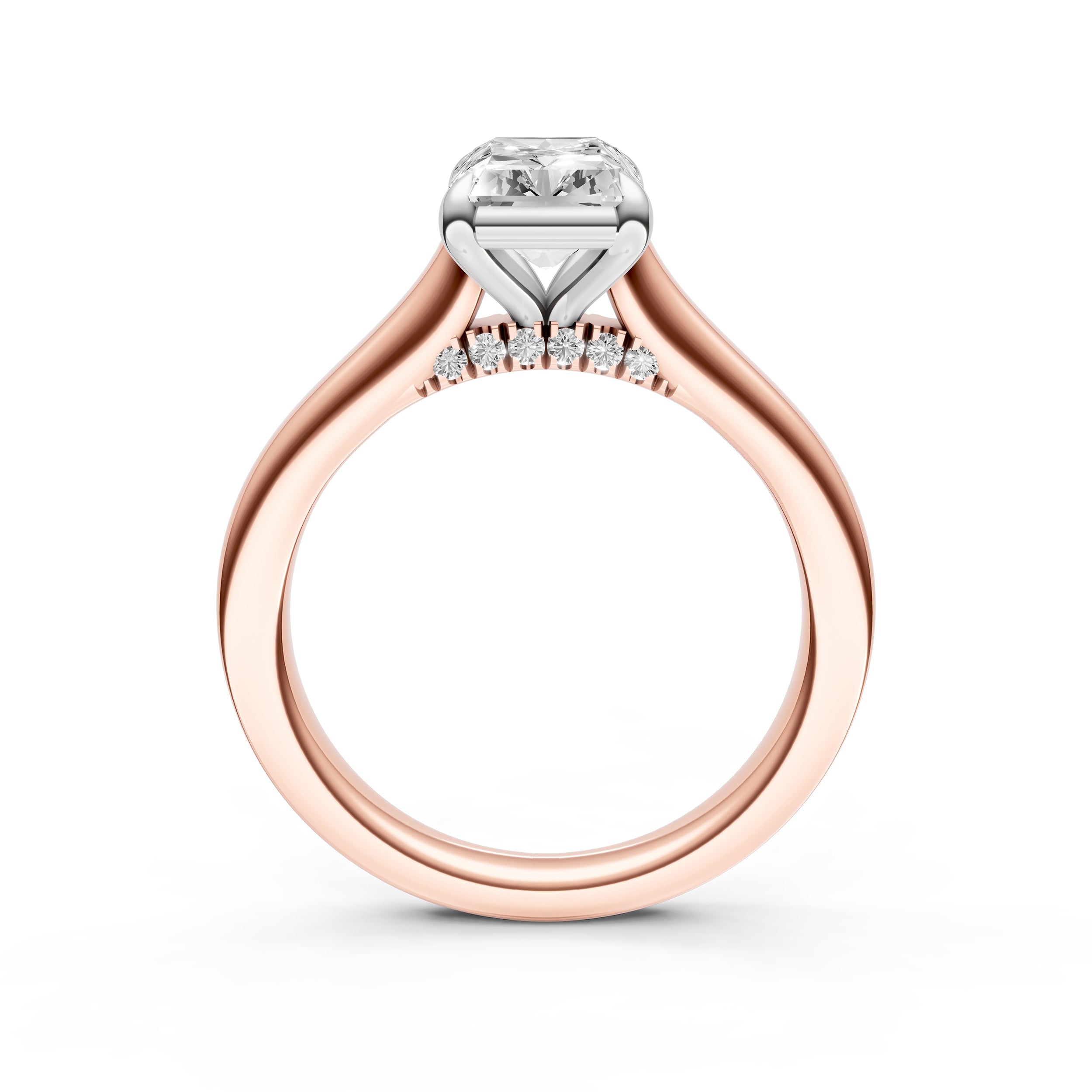Diamond Accent Cathedral Basket Engagement Ring (Radiant) Birmingham Jewelry Engagement Ring Birmingham Jewelry 