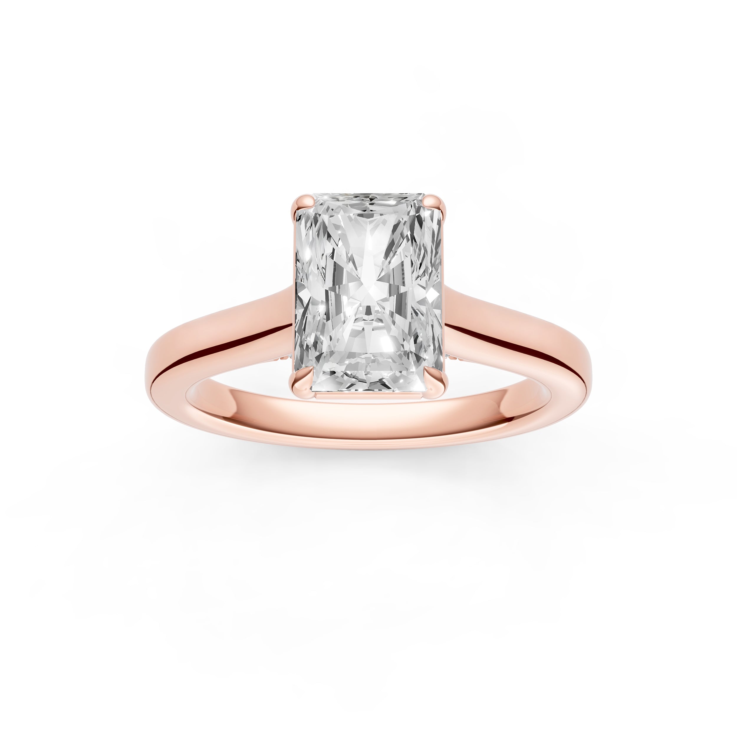 Diamond Accent Cathedral Basket Engagement Ring (Radiant) Birmingham Jewelry Engagement Ring Birmingham Jewelry 