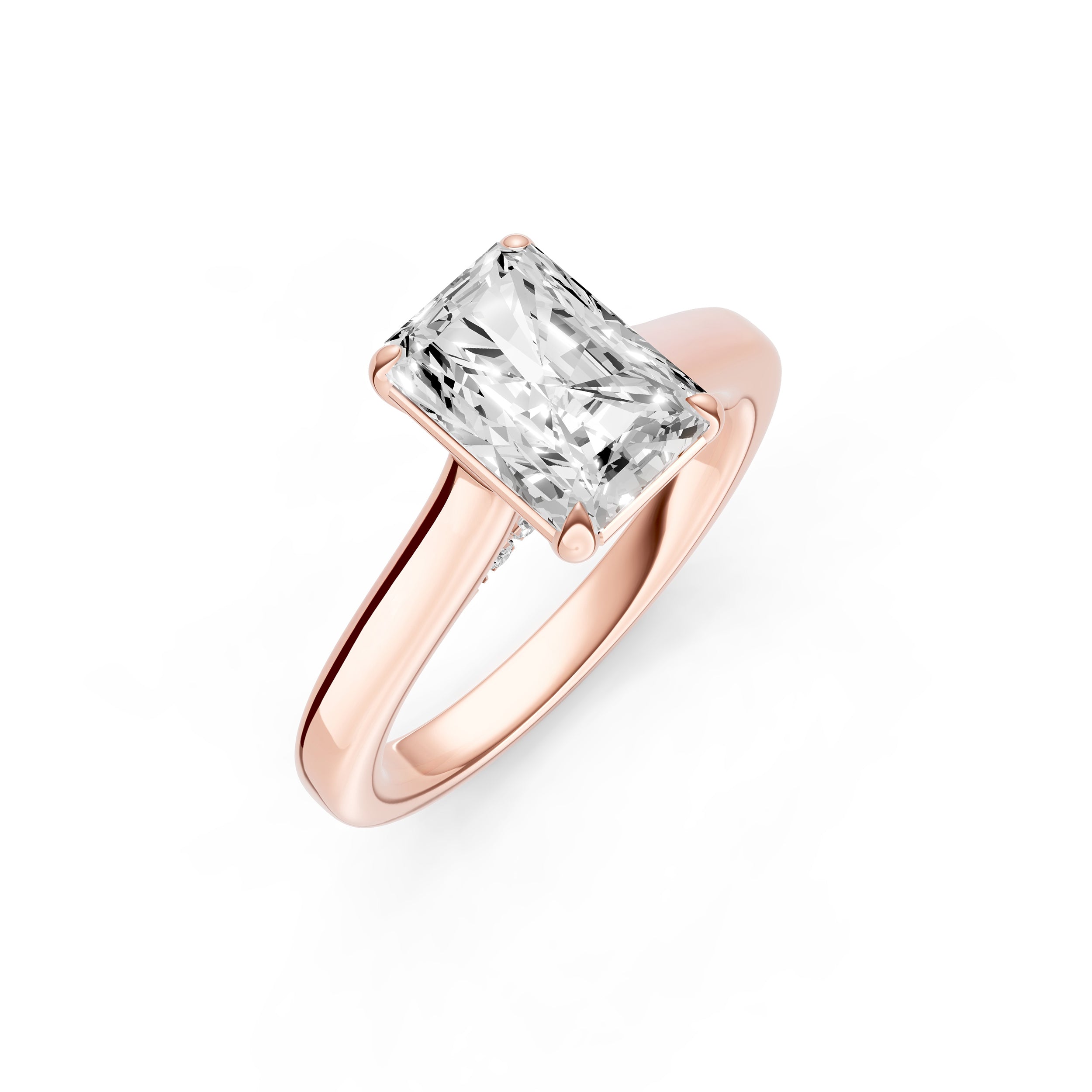 Diamond Accent Cathedral Basket Engagement Ring (Radiant) Birmingham Jewelry Engagement Ring Birmingham Jewelry 