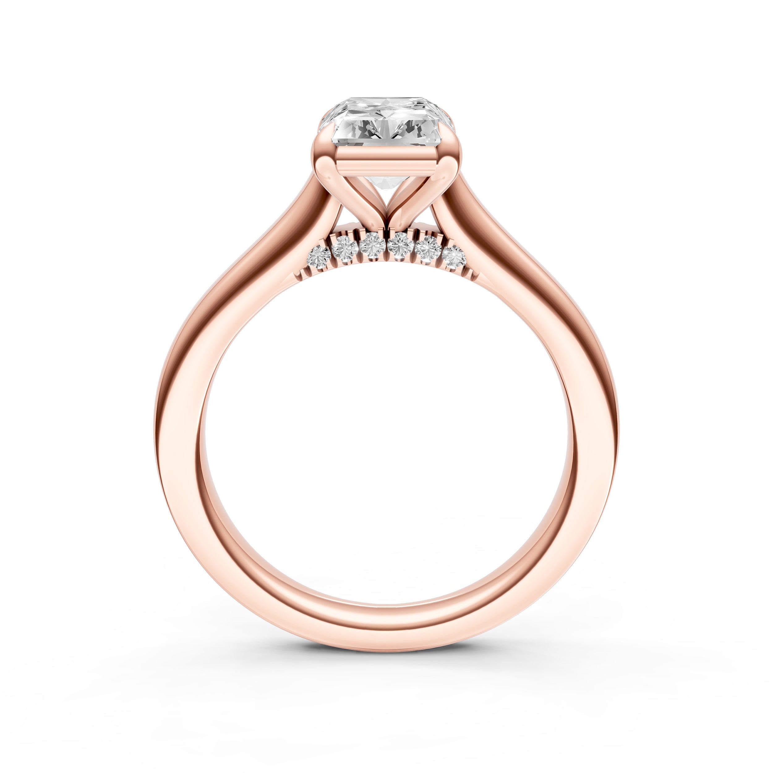 Diamond Accent Cathedral Basket Engagement Ring (Radiant) Birmingham Jewelry Engagement Ring Birmingham Jewelry 