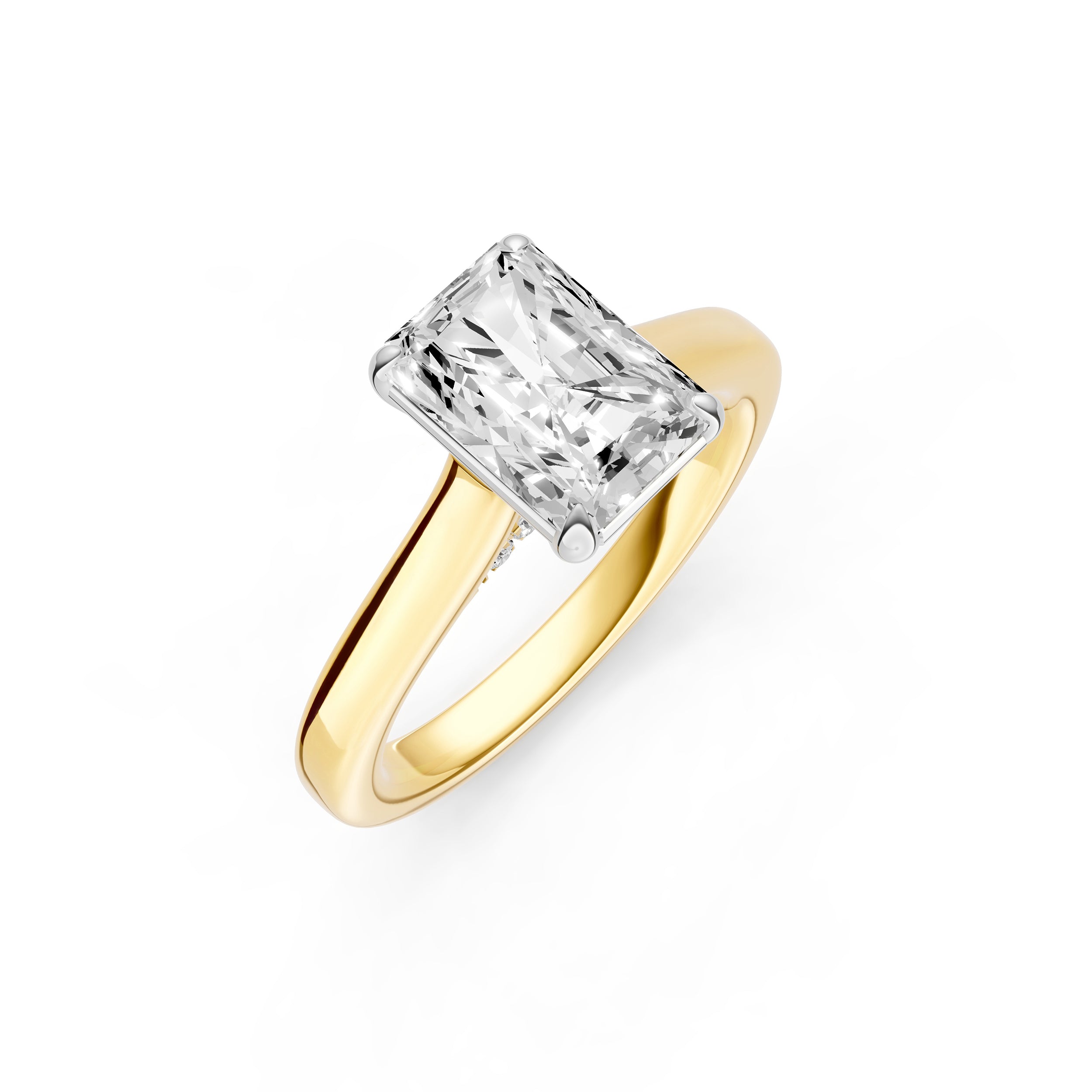 Diamond Accent Cathedral Basket Engagement Ring (Radiant) Birmingham Jewelry Engagement Ring Birmingham Jewelry 