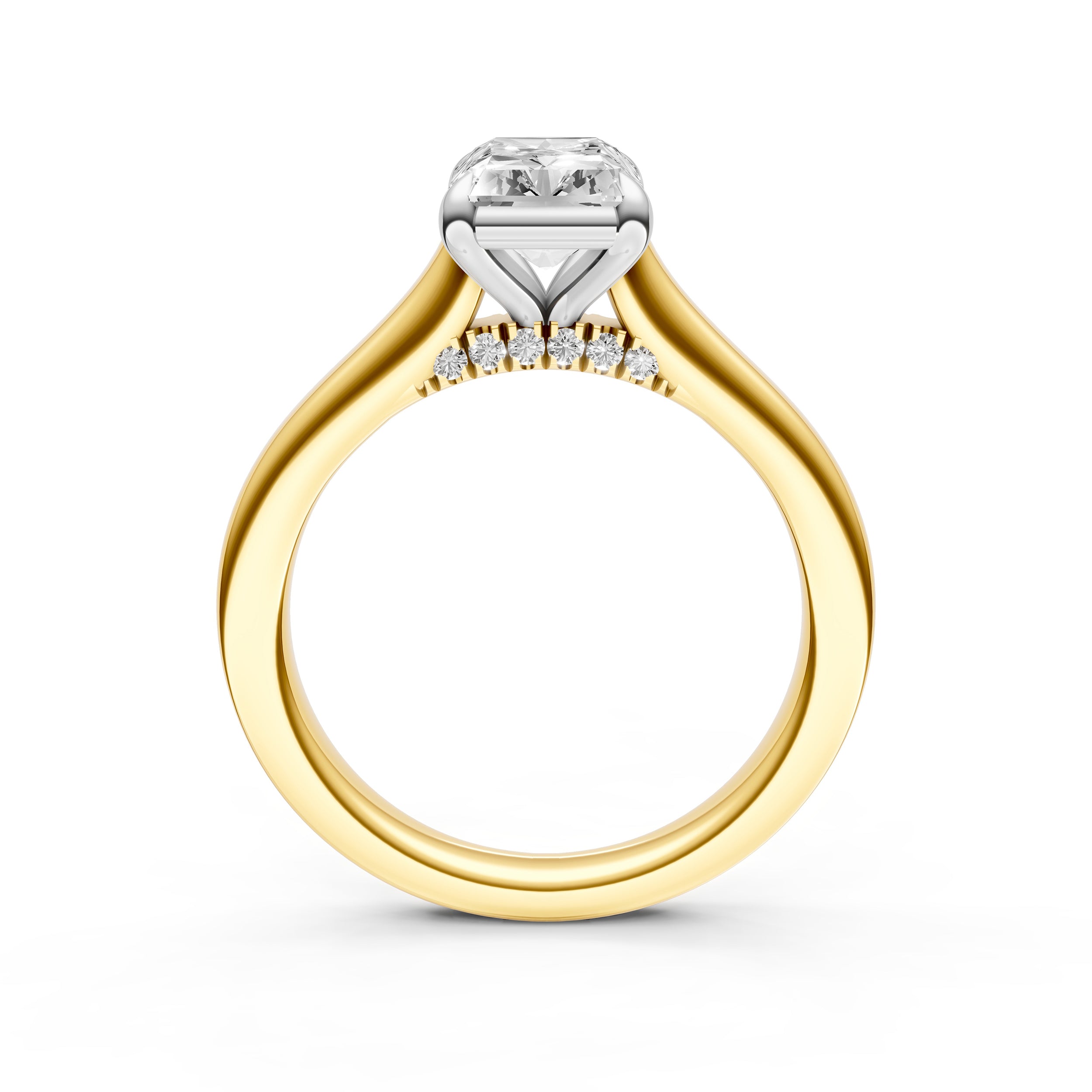 Diamond Accent Cathedral Basket Engagement Ring (Radiant) Birmingham Jewelry Engagement Ring Birmingham Jewelry 