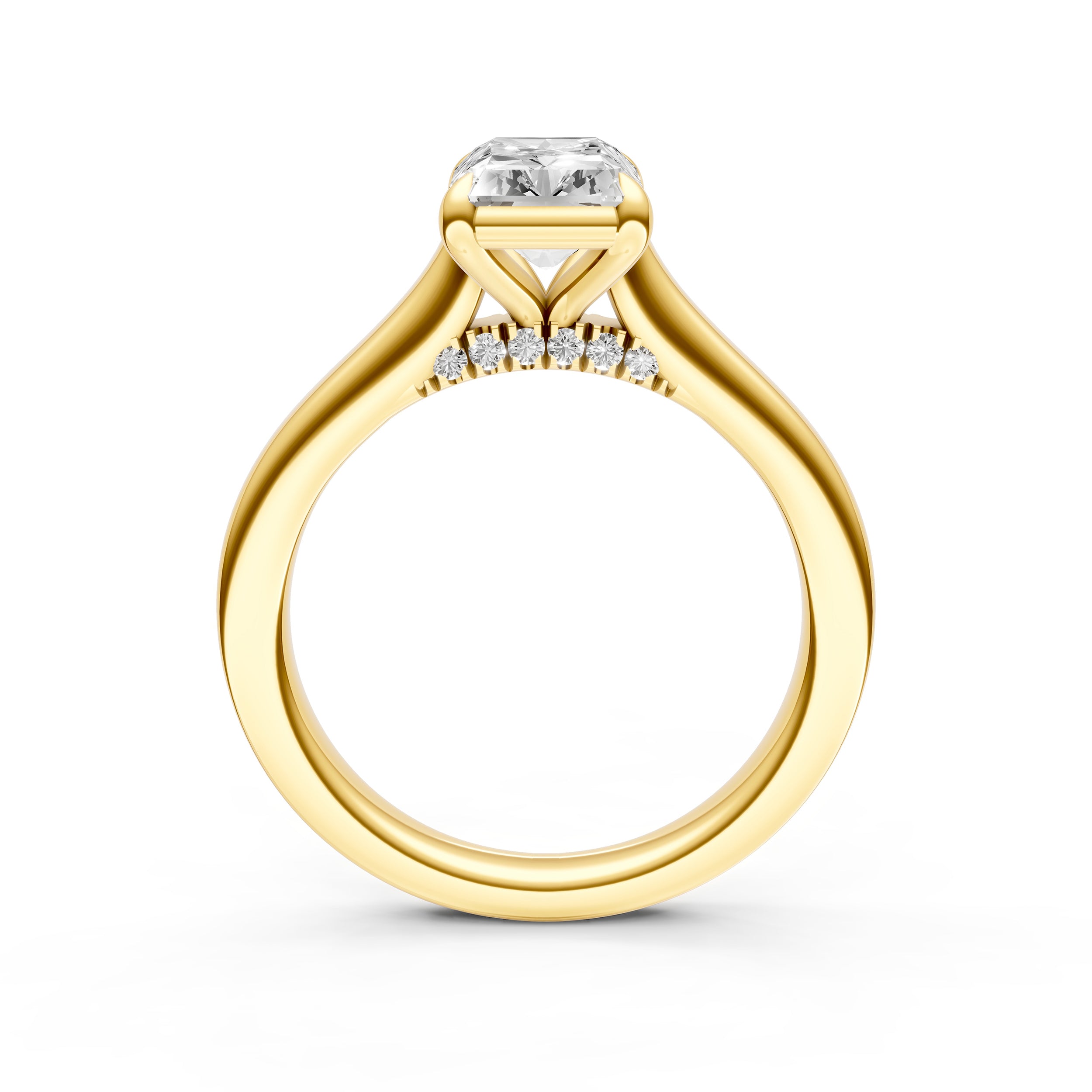 Diamond Accent Cathedral Basket Engagement Ring (Radiant) Birmingham Jewelry Engagement Ring Birmingham Jewelry 