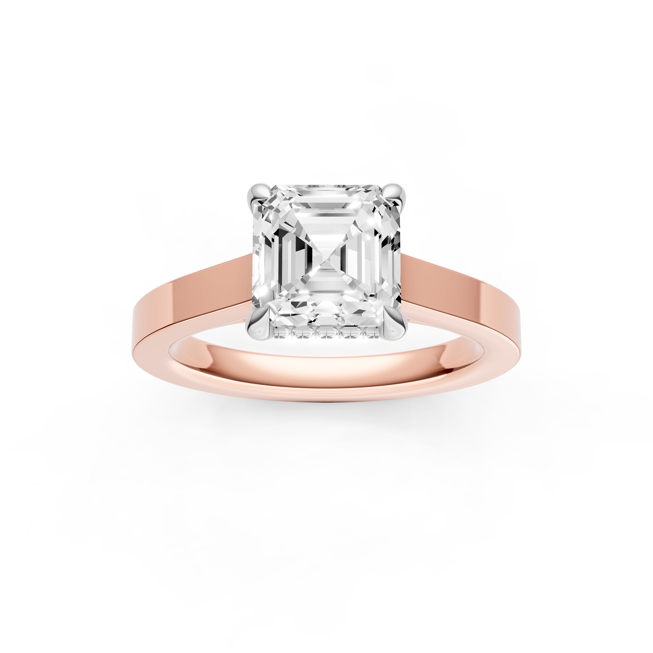 Diamond Bar Hidden Halo Engagement Ring (Asscher) Birmingham Jewelry Engagement Ring Birmingham Jewelry 