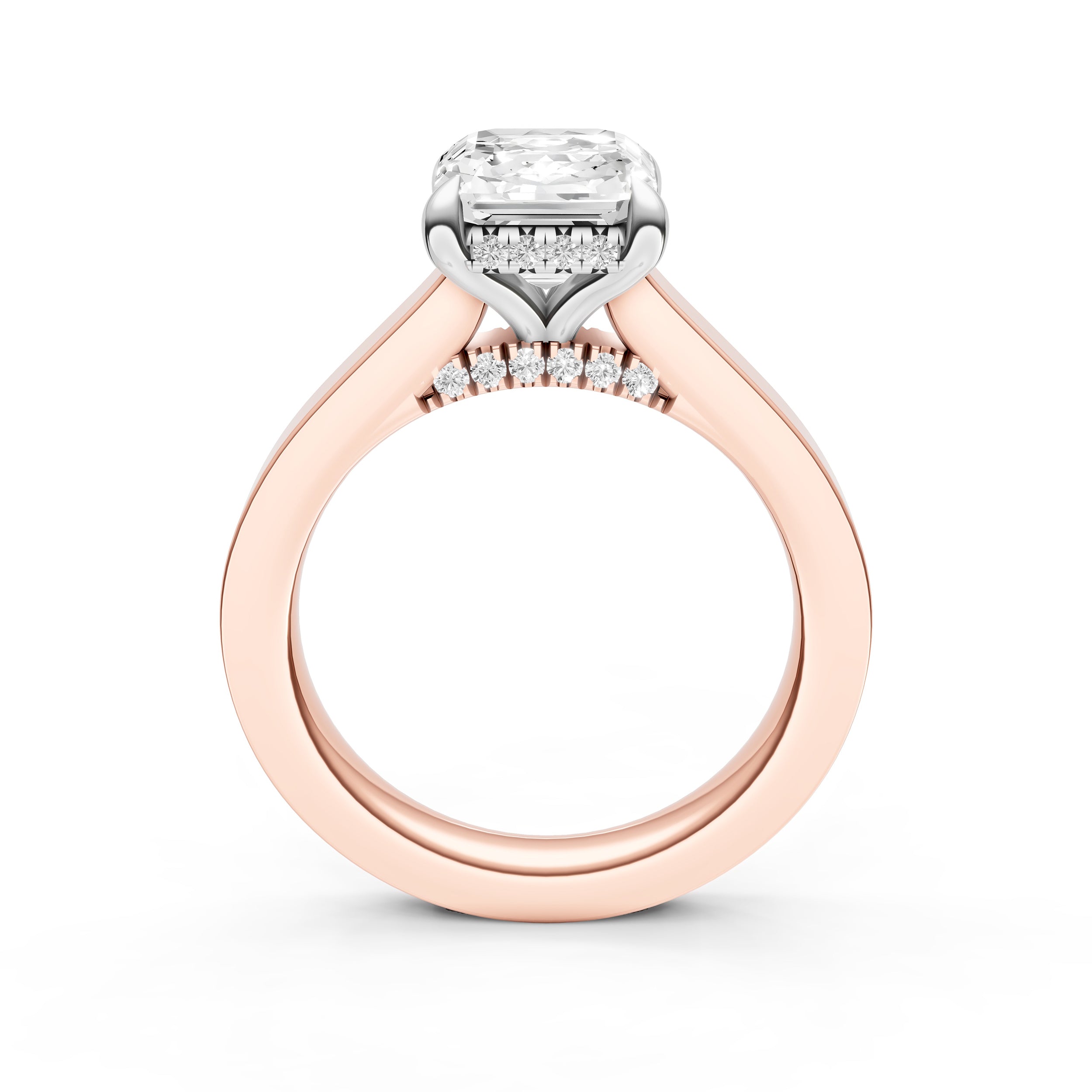 Diamond Bar Hidden Halo Engagement Ring (Asscher) Birmingham Jewelry Engagement Ring Birmingham Jewelry 