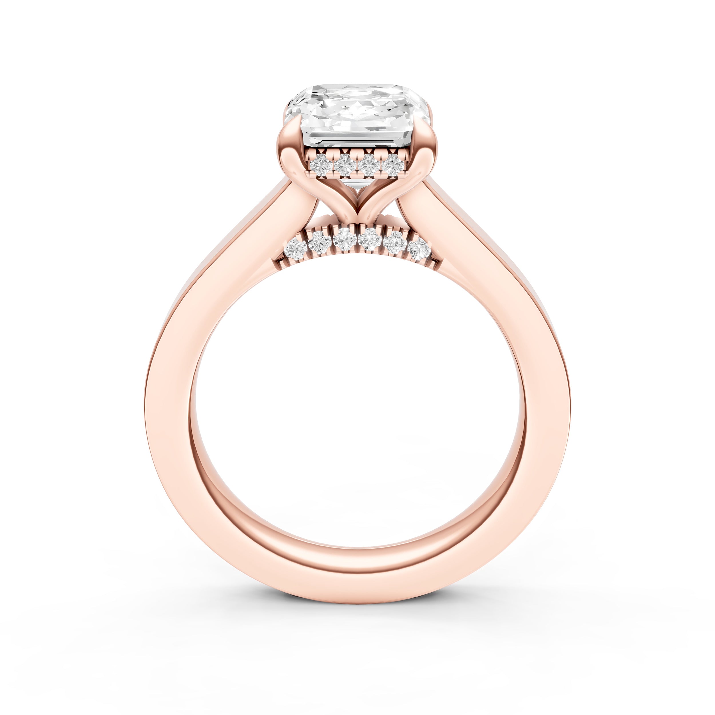 Diamond Bar Hidden Halo Engagement Ring (Asscher) Birmingham Jewelry Engagement Ring Birmingham Jewelry 