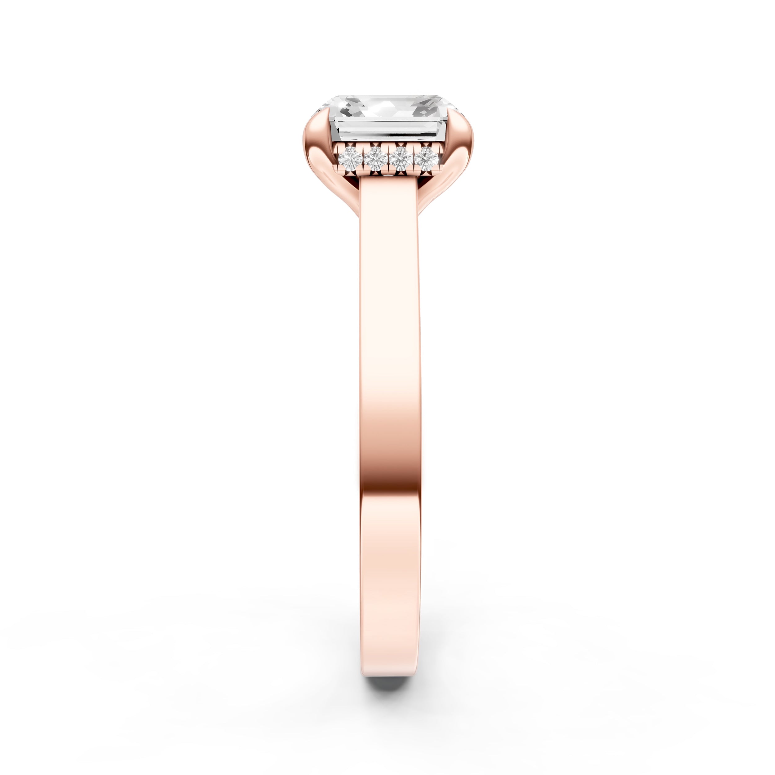 Diamond Bar Hidden Halo Engagement Ring (Asscher) Birmingham Jewelry Engagement Ring Birmingham Jewelry 