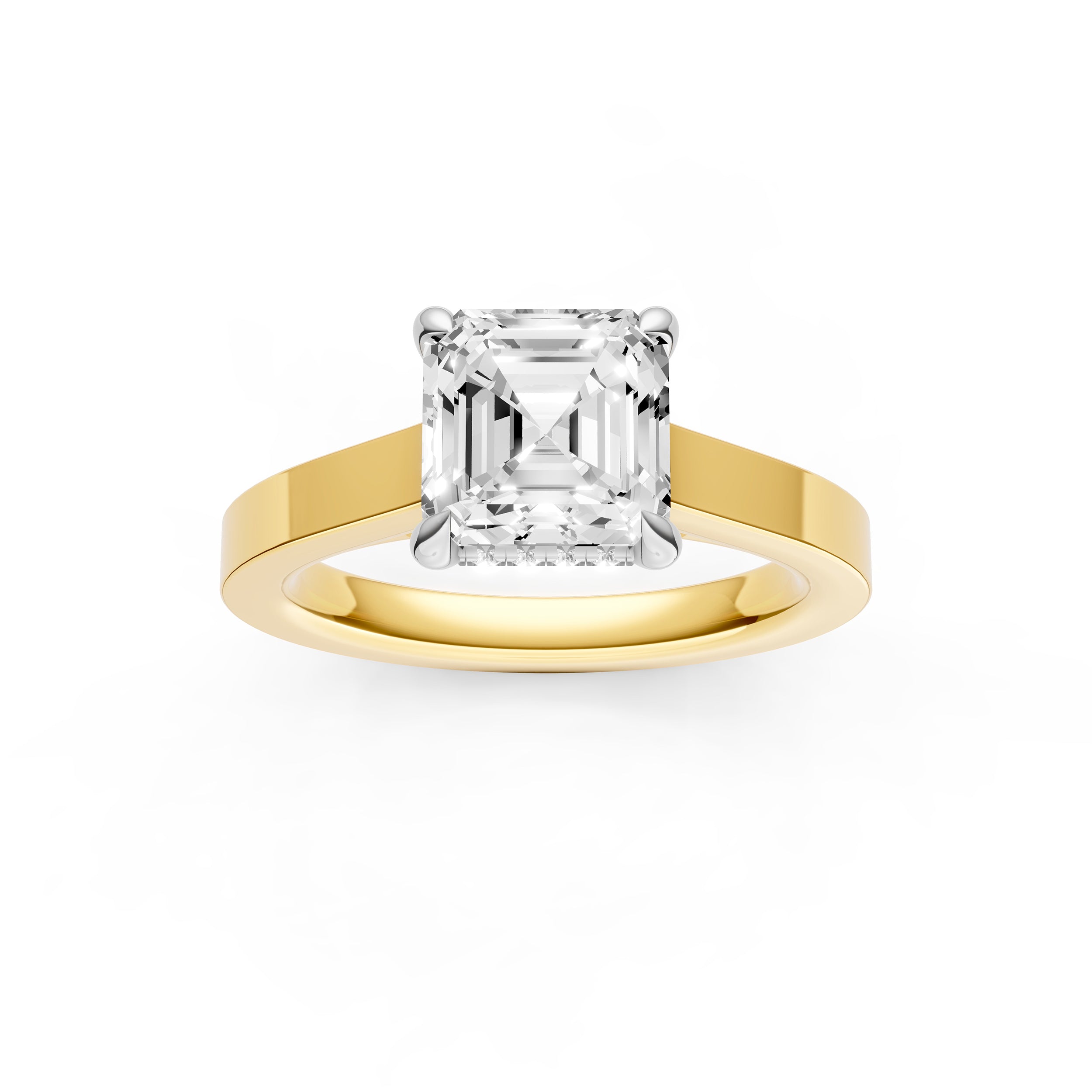 Diamond Bar Hidden Halo Engagement Ring (Asscher) Birmingham Jewelry Engagement Ring Birmingham Jewelry 