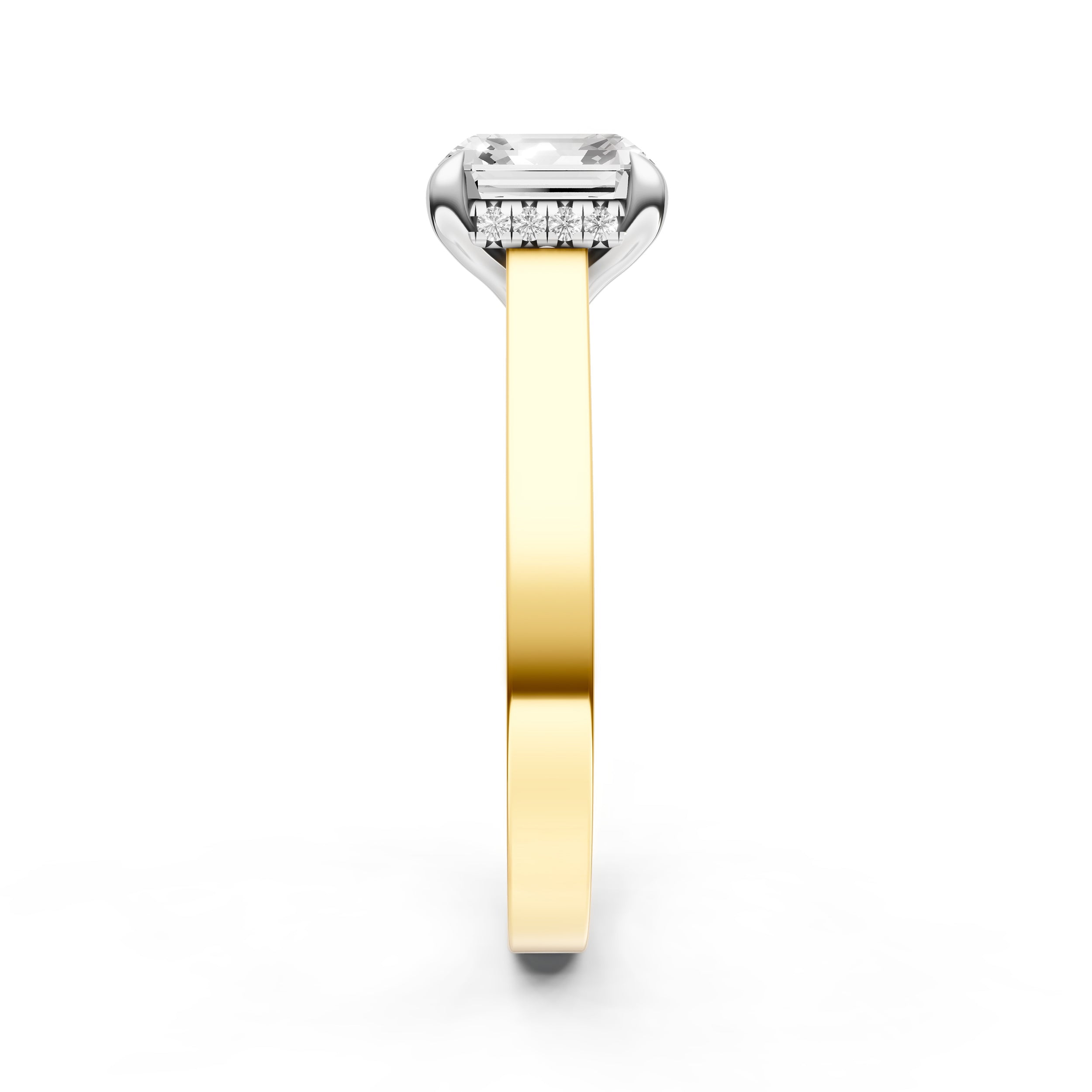 Diamond Bar Hidden Halo Engagement Ring (Asscher) Birmingham Jewelry Engagement Ring Birmingham Jewelry 