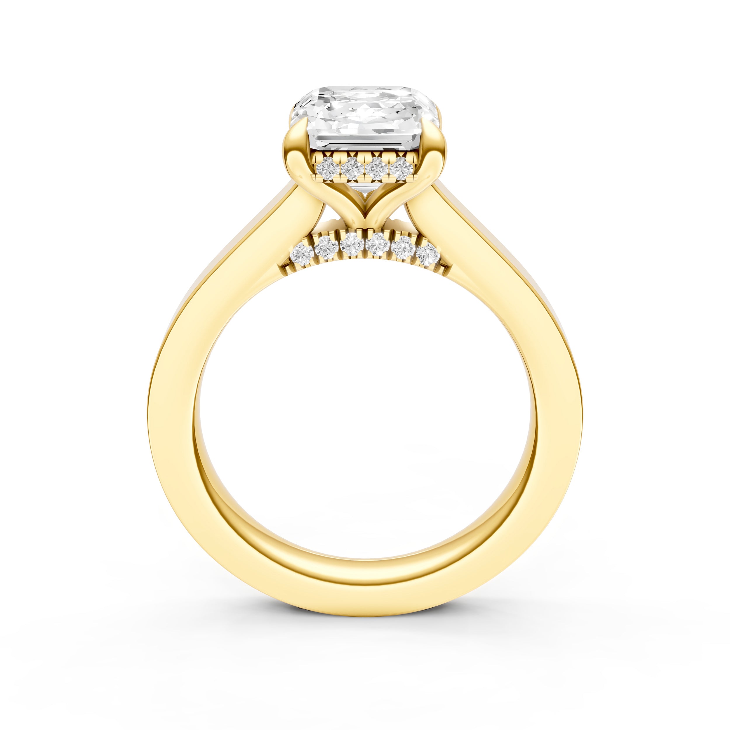 Diamond Bar Hidden Halo Engagement Ring (Asscher) Birmingham Jewelry Engagement Ring Birmingham Jewelry 