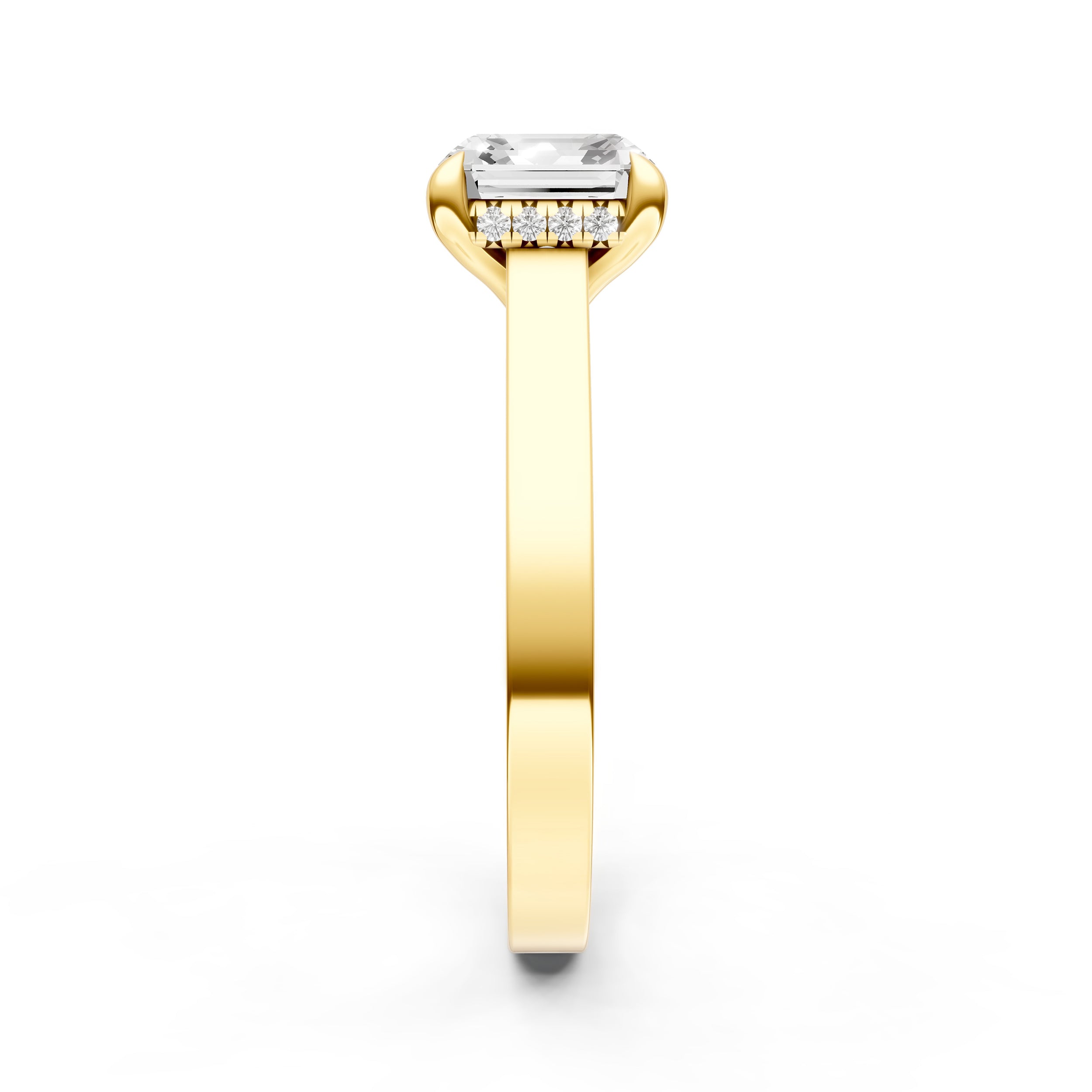 Diamond Bar Hidden Halo Engagement Ring (Asscher) Birmingham Jewelry Engagement Ring Birmingham Jewelry 