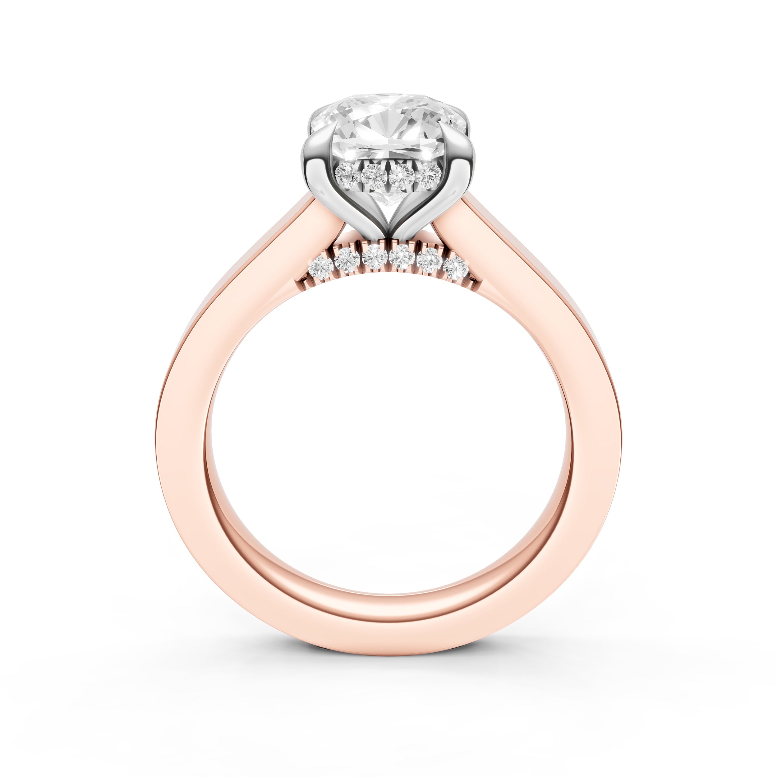 Diamond Bar Hidden Halo Engagement Ring (Cushion) Birmingham Jewelry Engagement Ring Birmingham Jewelry 