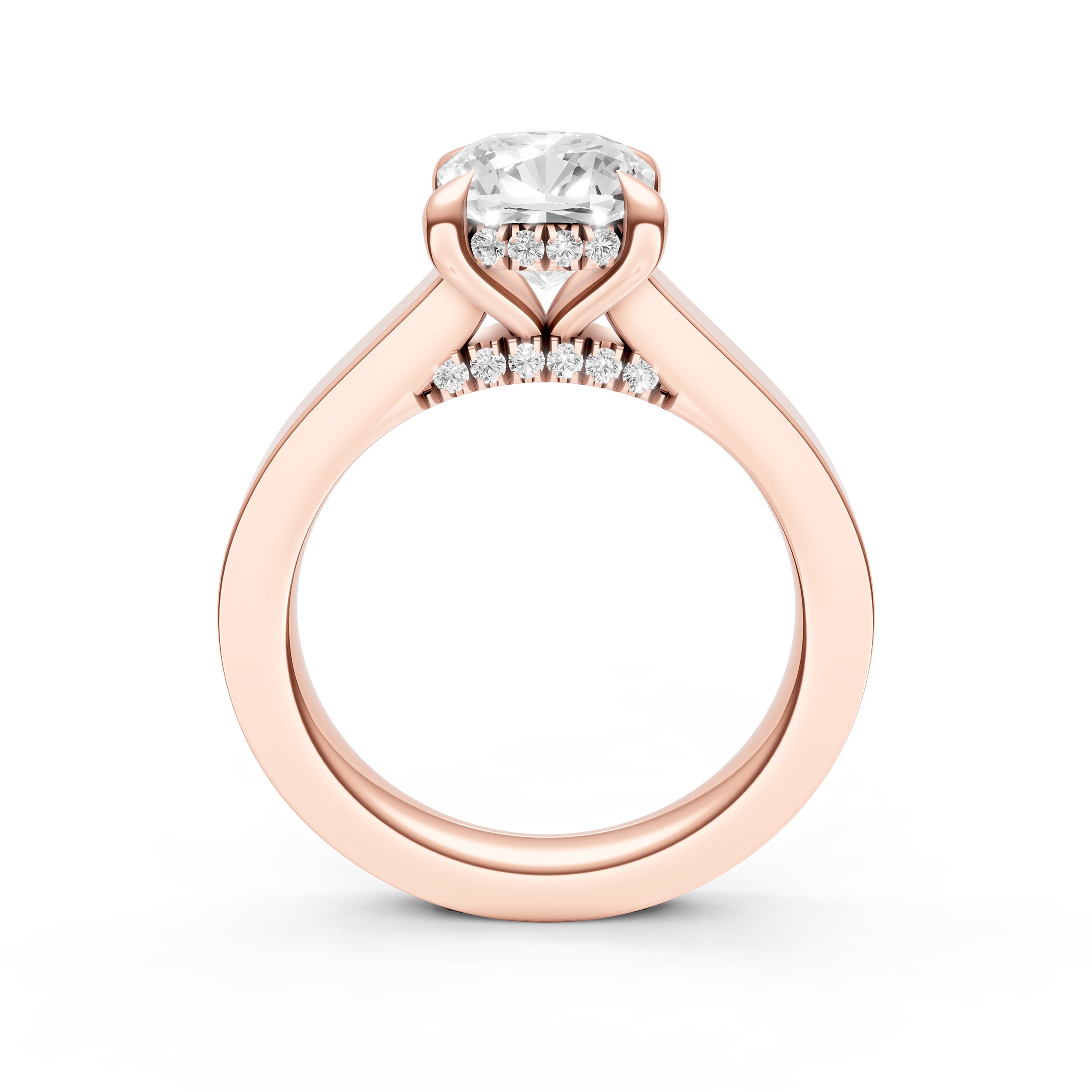Diamond Bar Hidden Halo Engagement Ring (Cushion) Birmingham Jewelry Engagement Ring Birmingham Jewelry 