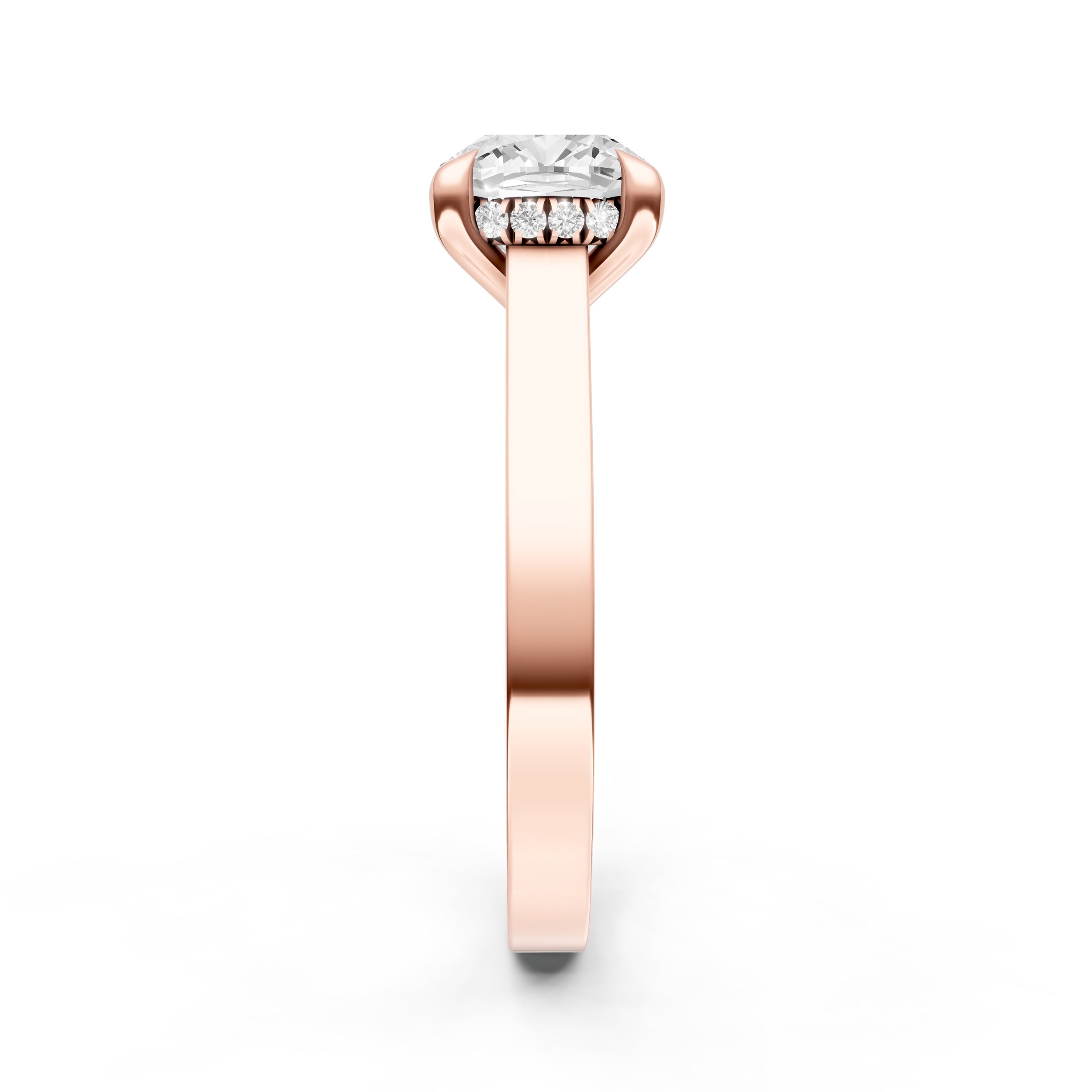 Diamond Bar Hidden Halo Engagement Ring (Cushion) Birmingham Jewelry Engagement Ring Birmingham Jewelry 