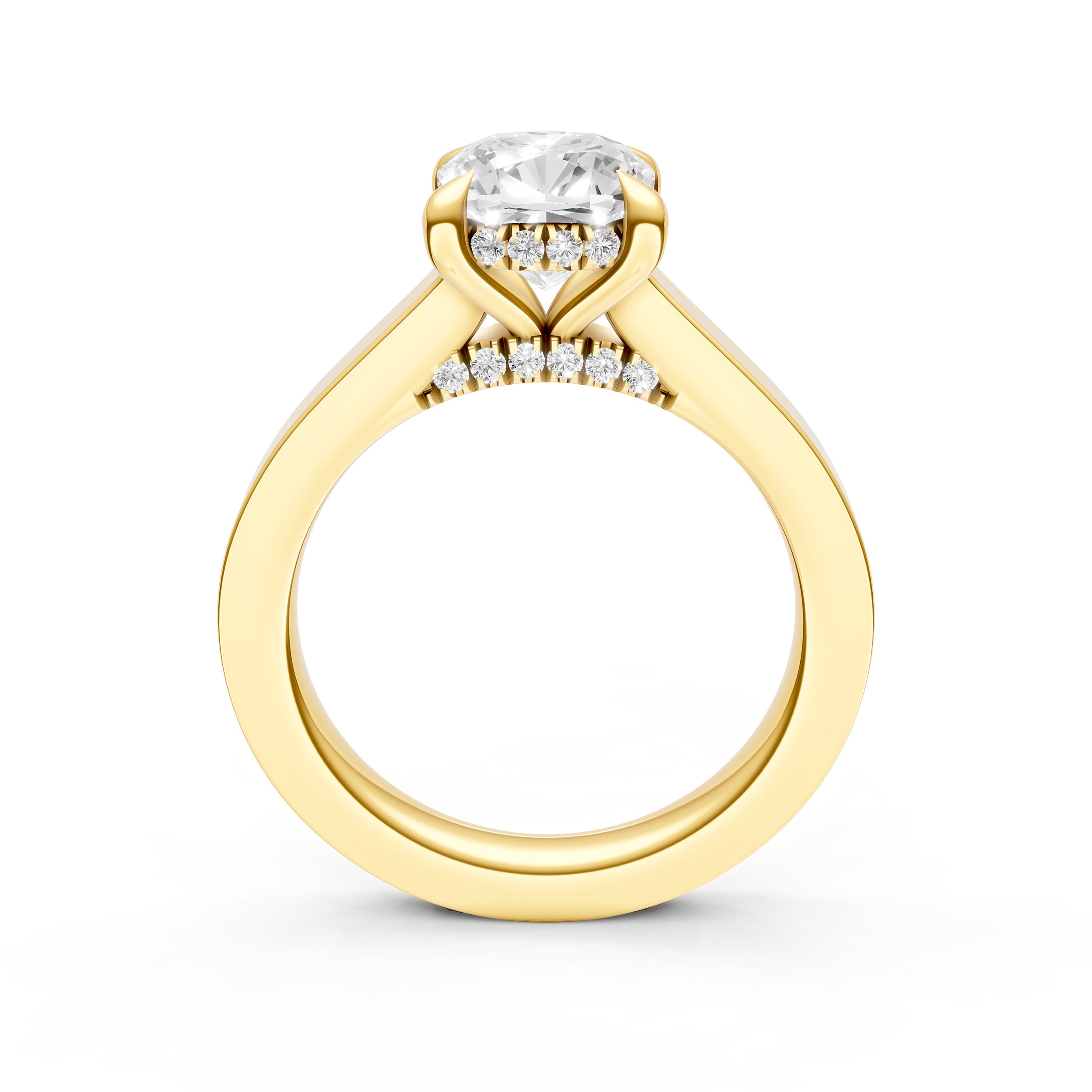 Diamond Bar Hidden Halo Engagement Ring (Cushion) Birmingham Jewelry Engagement Ring Birmingham Jewelry 