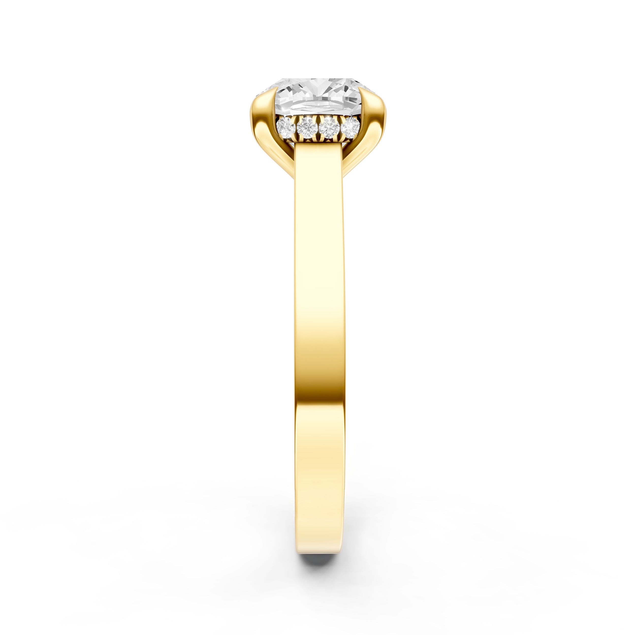 Diamond Bar Hidden Halo Engagement Ring (Cushion) Birmingham Jewelry Engagement Ring Birmingham Jewelry 