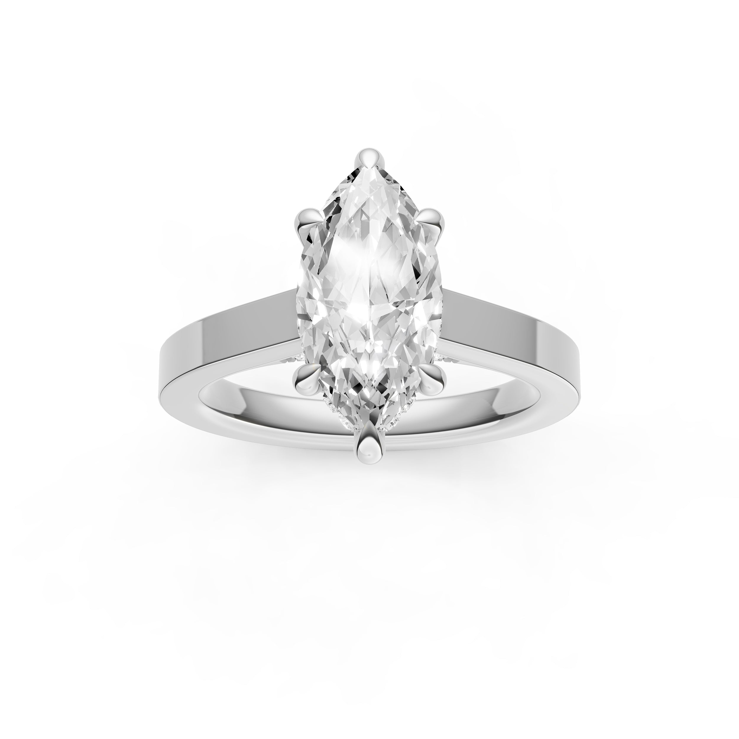 Diamond Bar Hidden Halo Engagement Ring (Marquise) Birmingham Jewelry Engagement Ring Birmingham Jewelry 