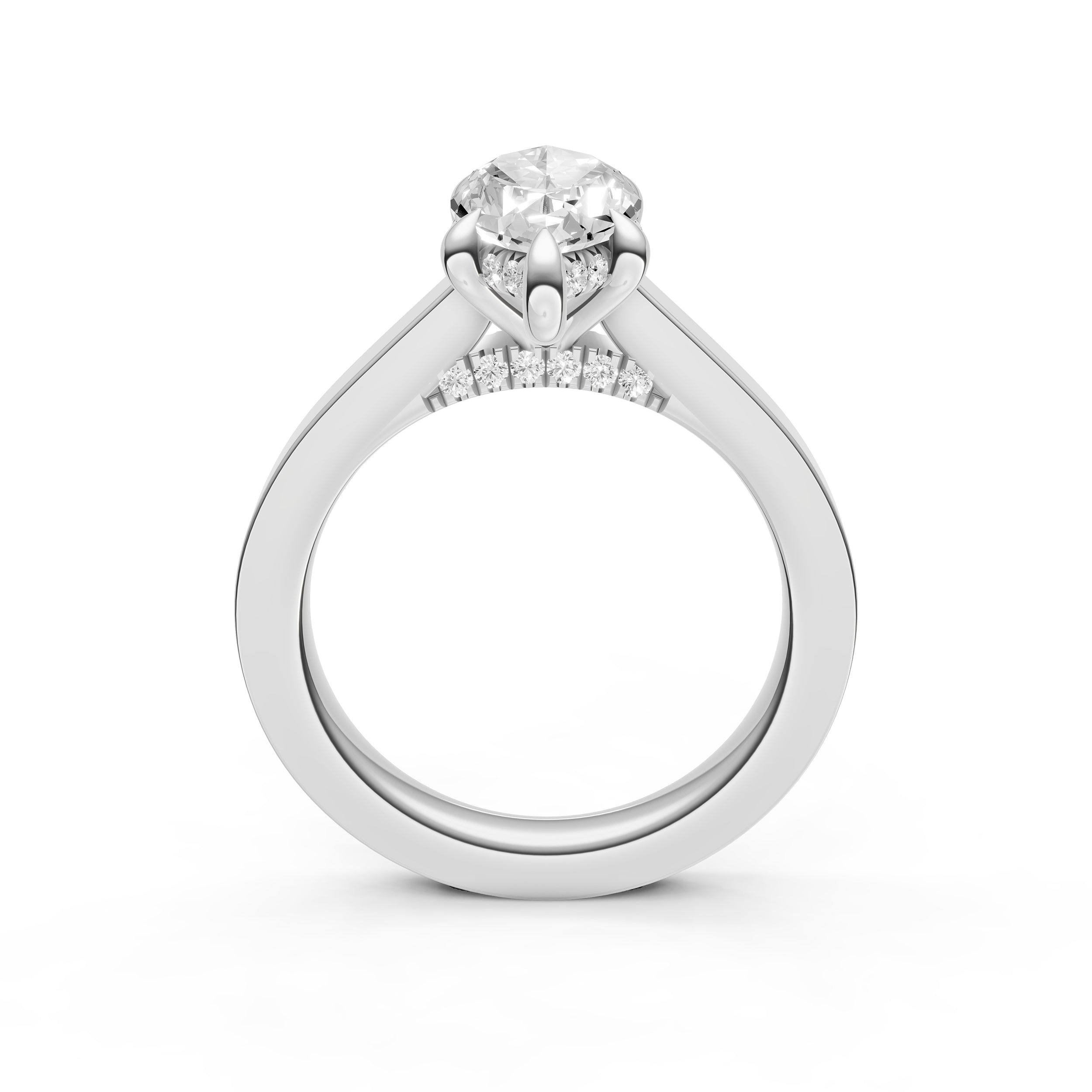 Diamond Bar Hidden Halo Engagement Ring (Marquise) Birmingham Jewelry Engagement Ring Birmingham Jewelry 
