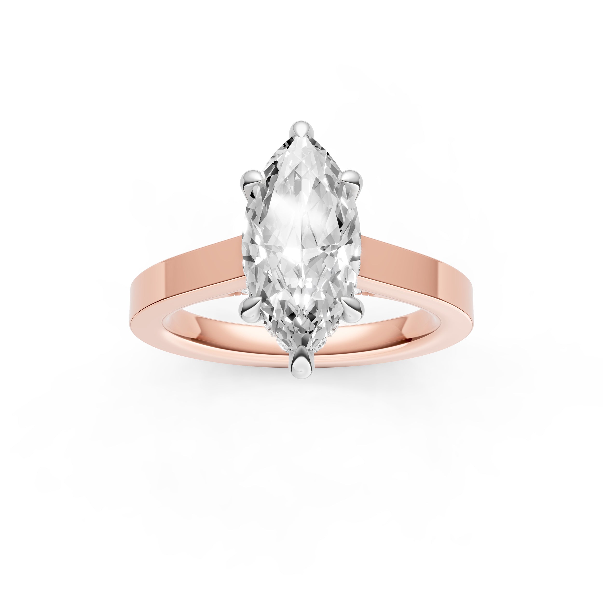 Diamond Bar Hidden Halo Engagement Ring (Marquise) Birmingham Jewelry Engagement Ring Birmingham Jewelry 