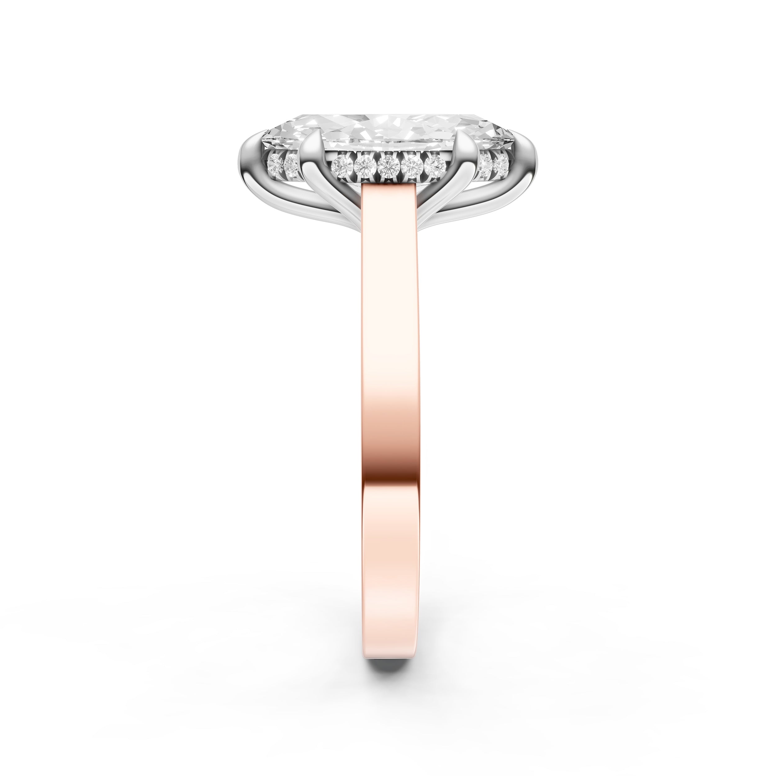 Diamond Bar Hidden Halo Engagement Ring (Marquise) Birmingham Jewelry Engagement Ring Birmingham Jewelry 