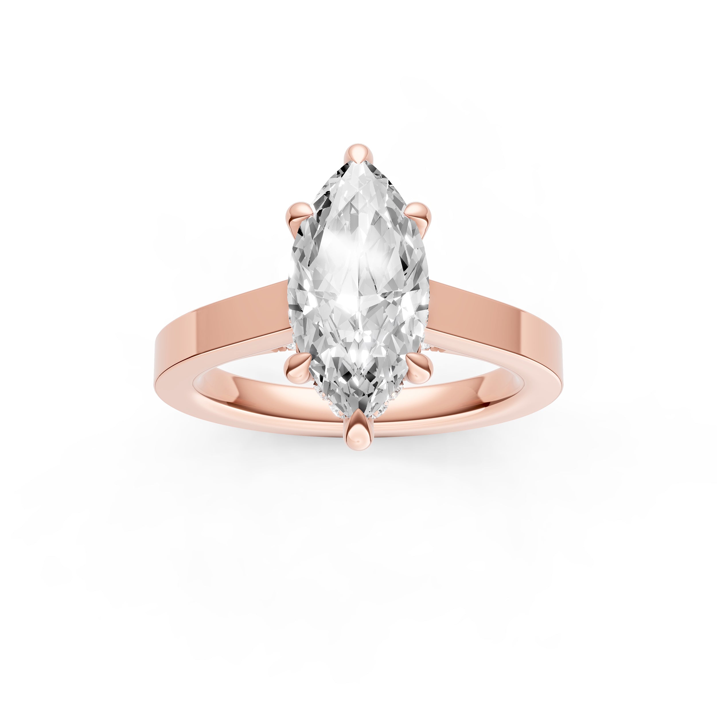 Diamond Bar Hidden Halo Engagement Ring (Marquise) Birmingham Jewelry Engagement Ring Birmingham Jewelry 