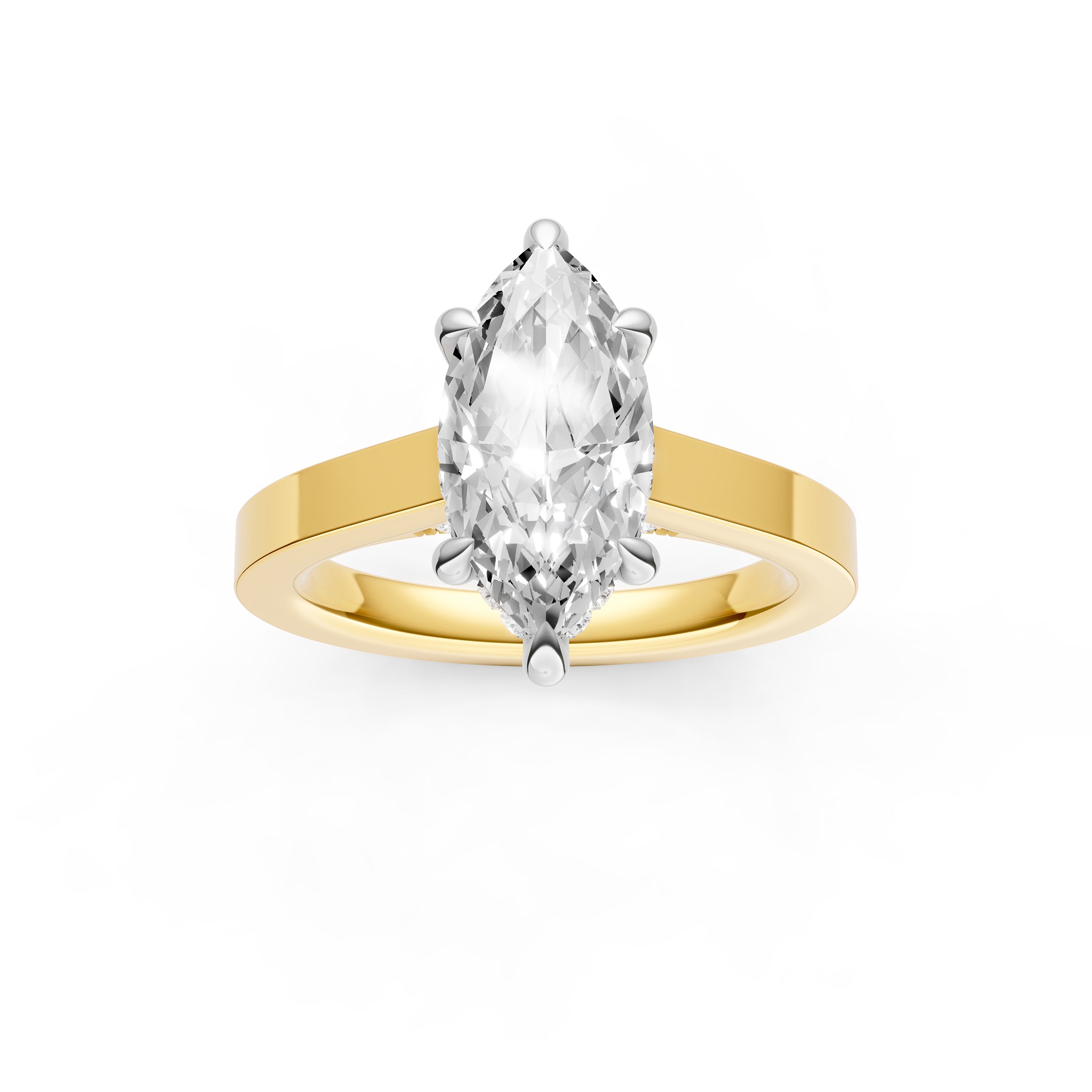 Diamond Bar Hidden Halo Engagement Ring (Marquise) Birmingham Jewelry Engagement Ring Birmingham Jewelry 