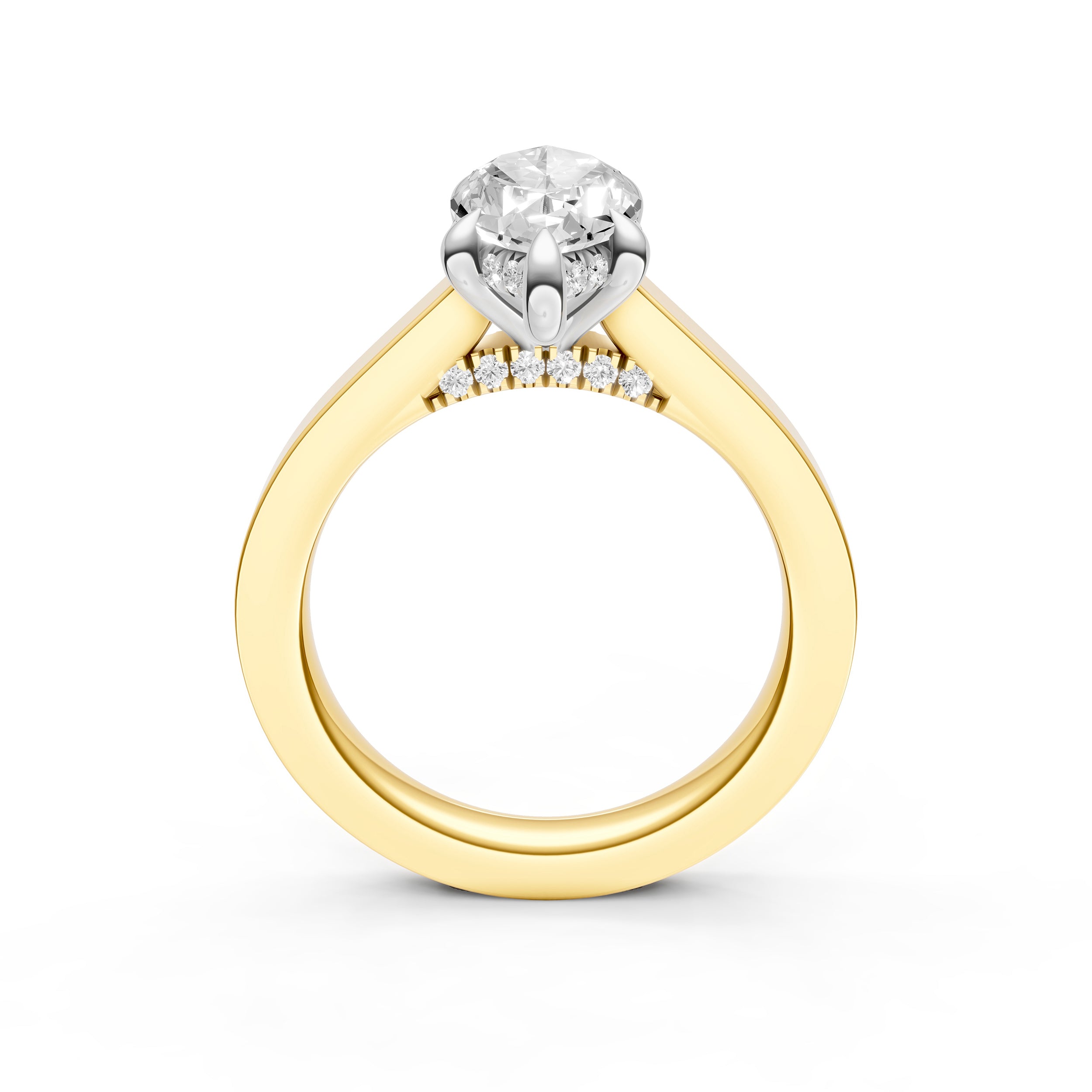 Diamond Bar Hidden Halo Engagement Ring (Marquise) Birmingham Jewelry Engagement Ring Birmingham Jewelry 