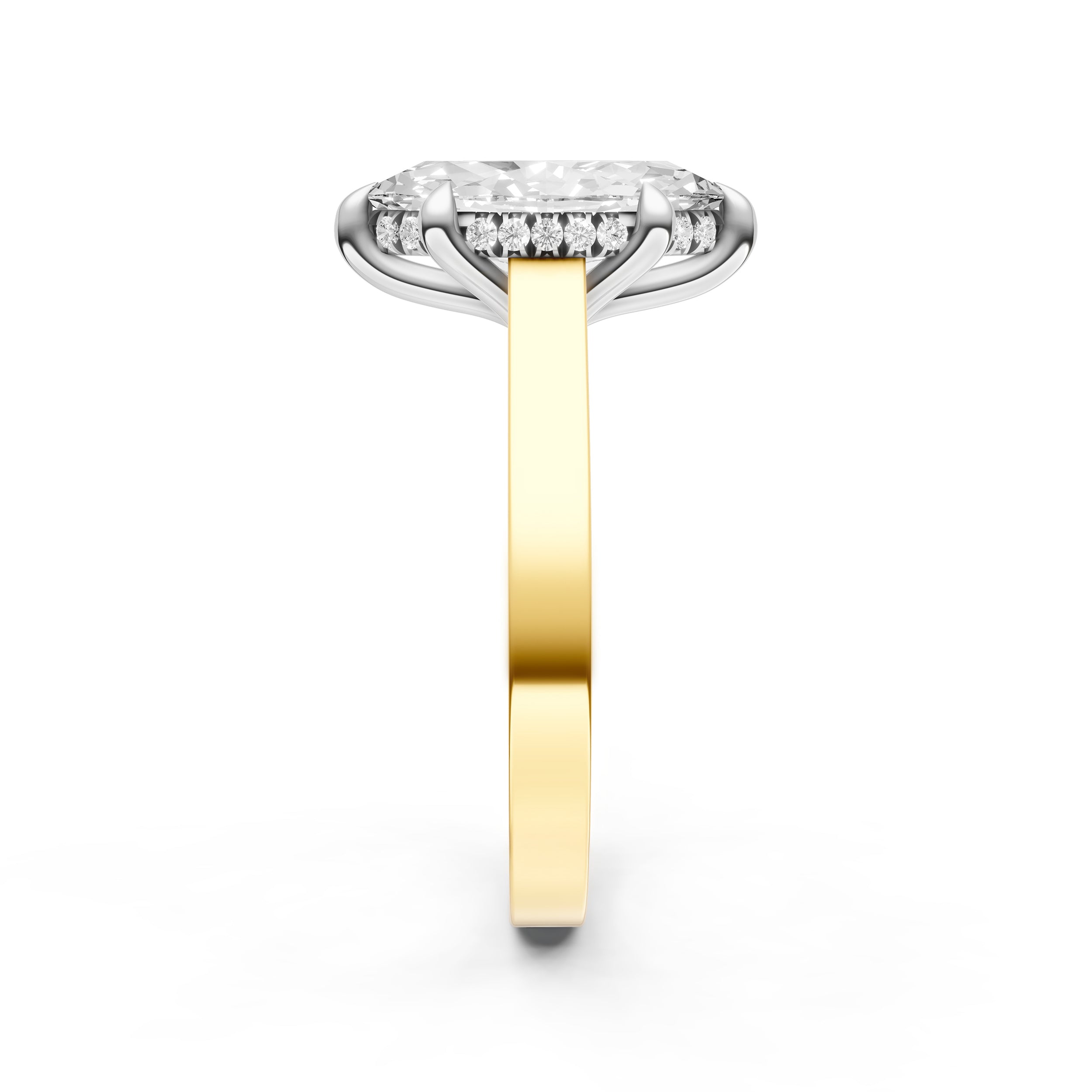Diamond Bar Hidden Halo Engagement Ring (Marquise) Birmingham Jewelry Engagement Ring Birmingham Jewelry 